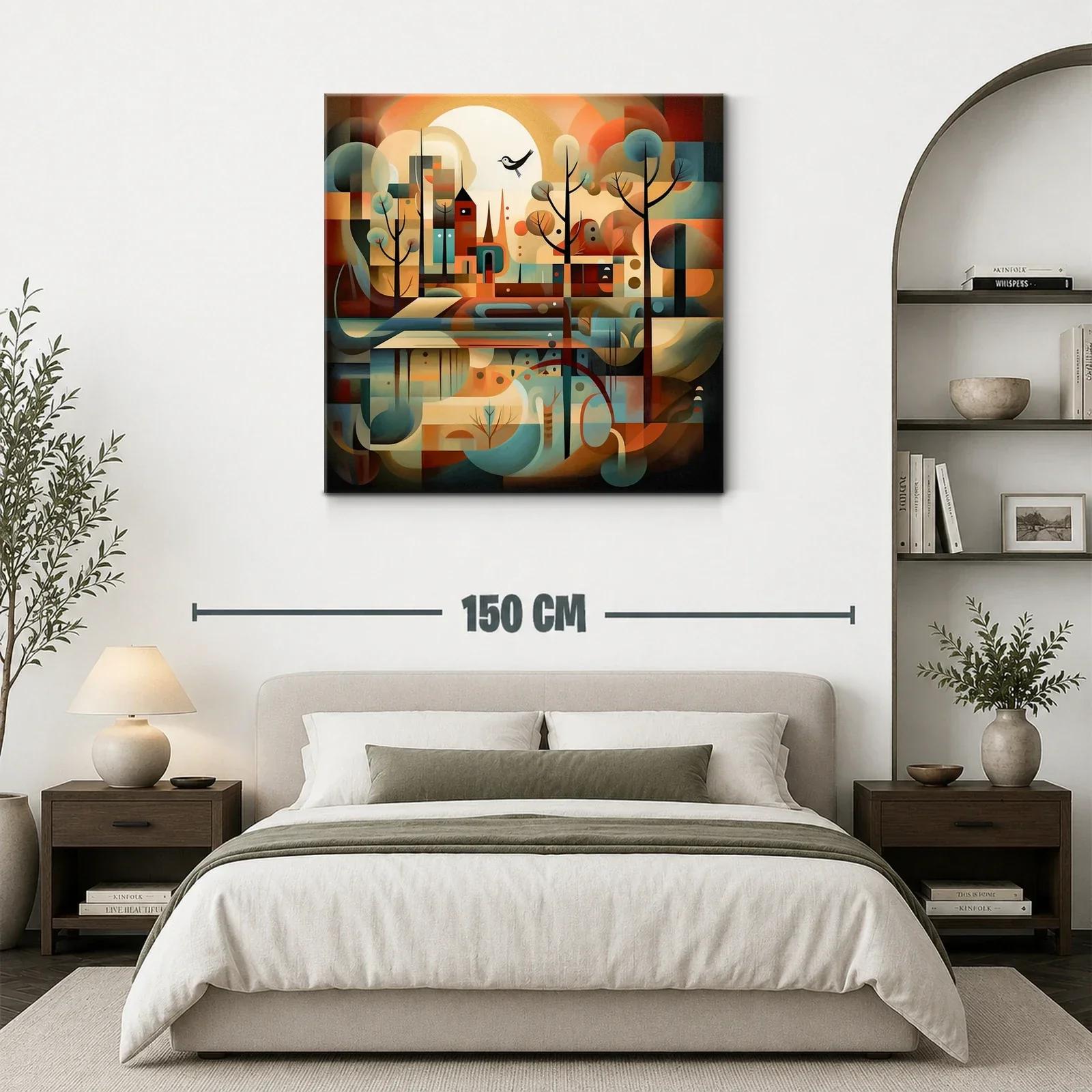 Paisaje abstracto con formas geométricas y tonos cálidos — miniatura 3