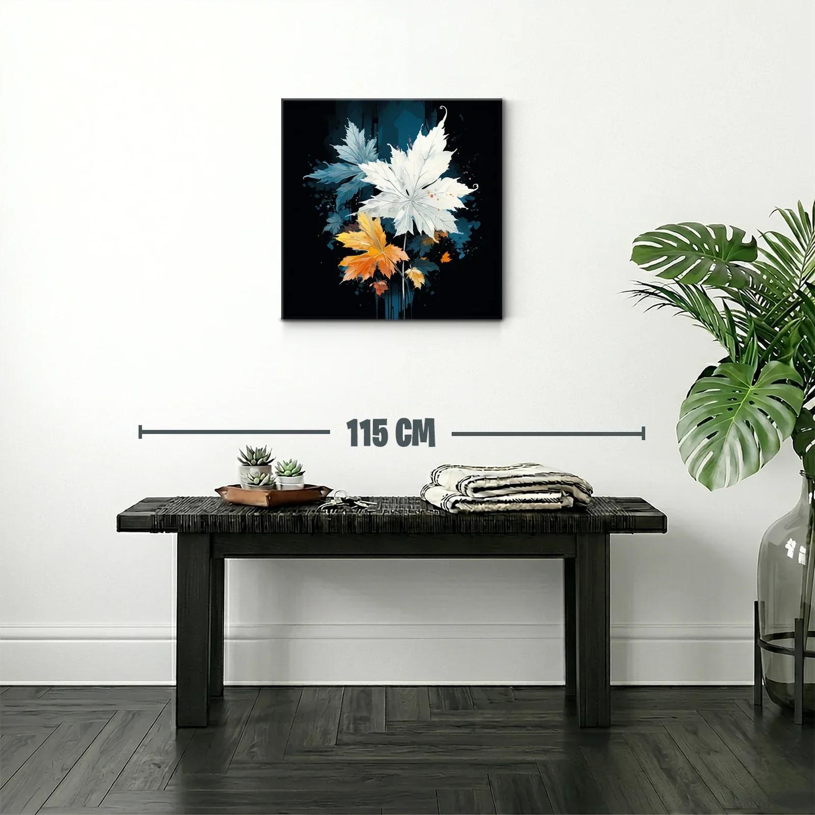 Composición artística de hojas en tonos blanco y naranja — miniatura 2