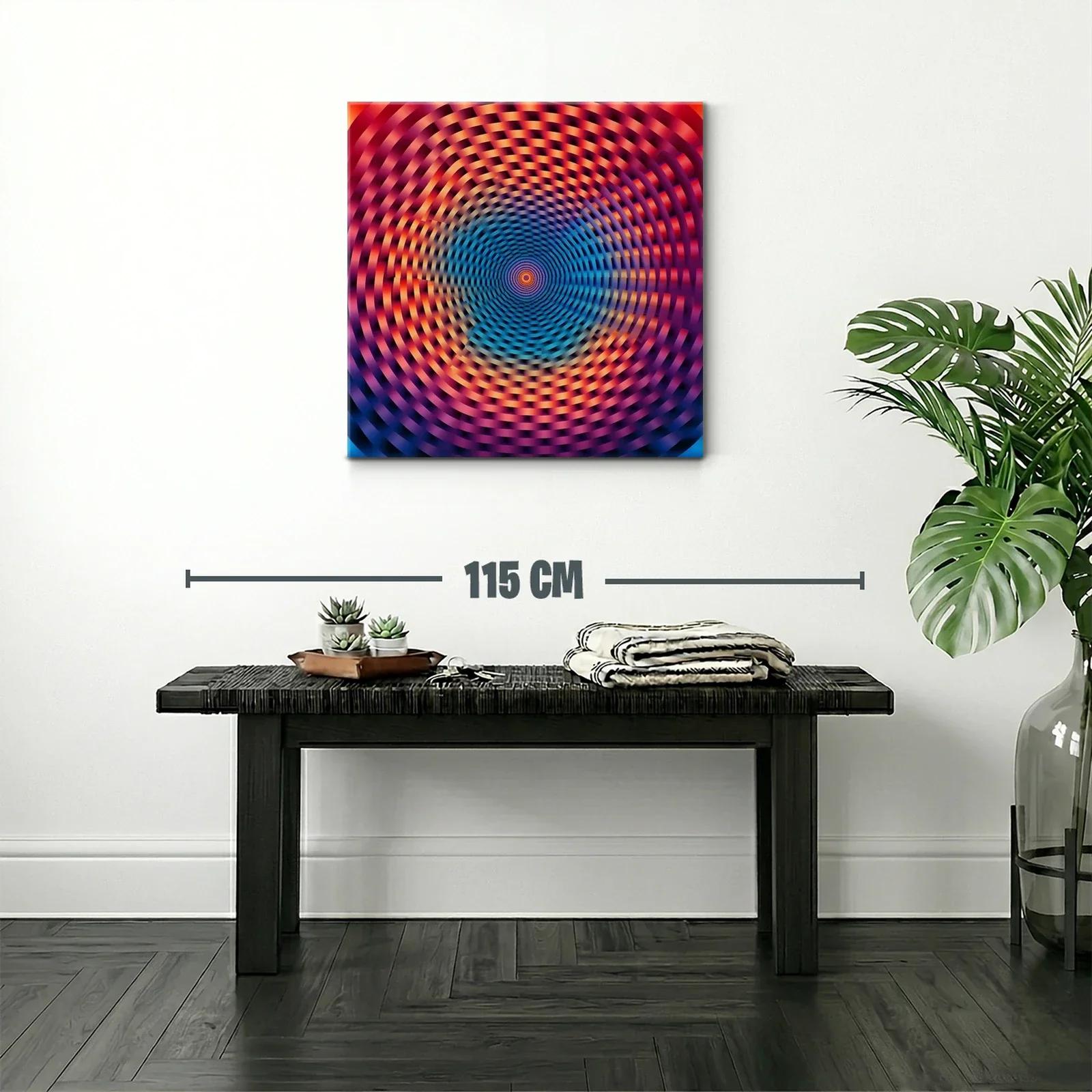 Cuadro abstracto con espiral caleidoscópica vibrante y dinámica — miniatura 2