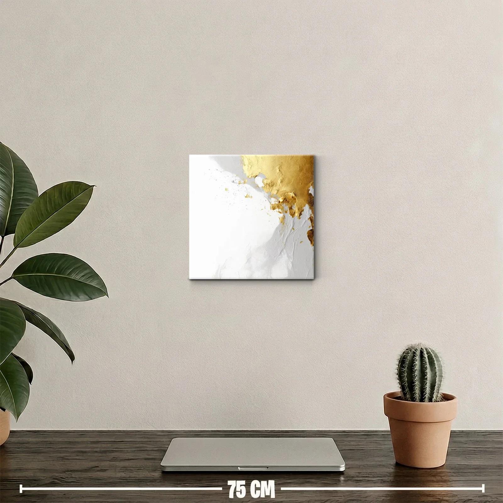 Composición abstracta en tonos dorados y blancos delicados — miniatura 2