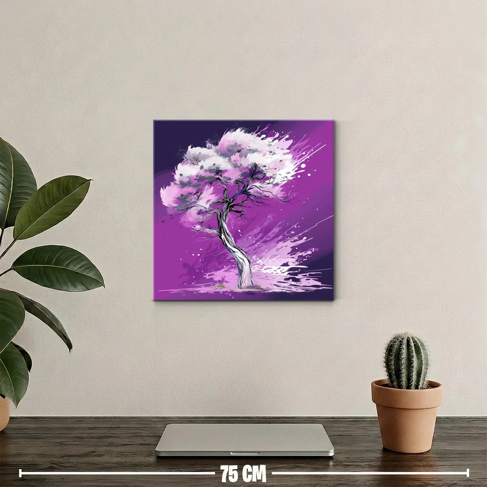 Árbol estilizado con tonos morados y rosas vibrantes — miniatura 2