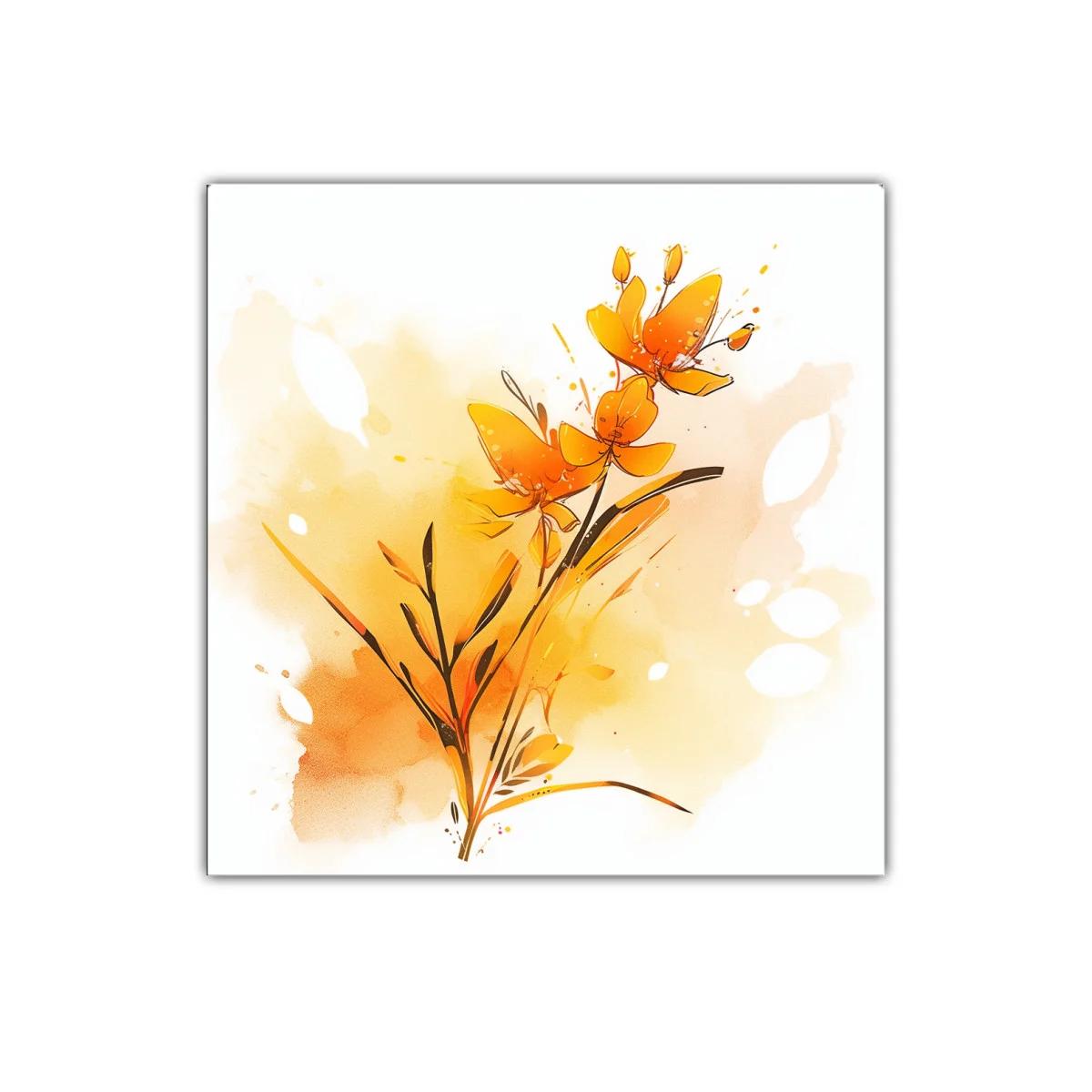 Cuadro floral en tonos cálidos para decoración fresca y luminosa