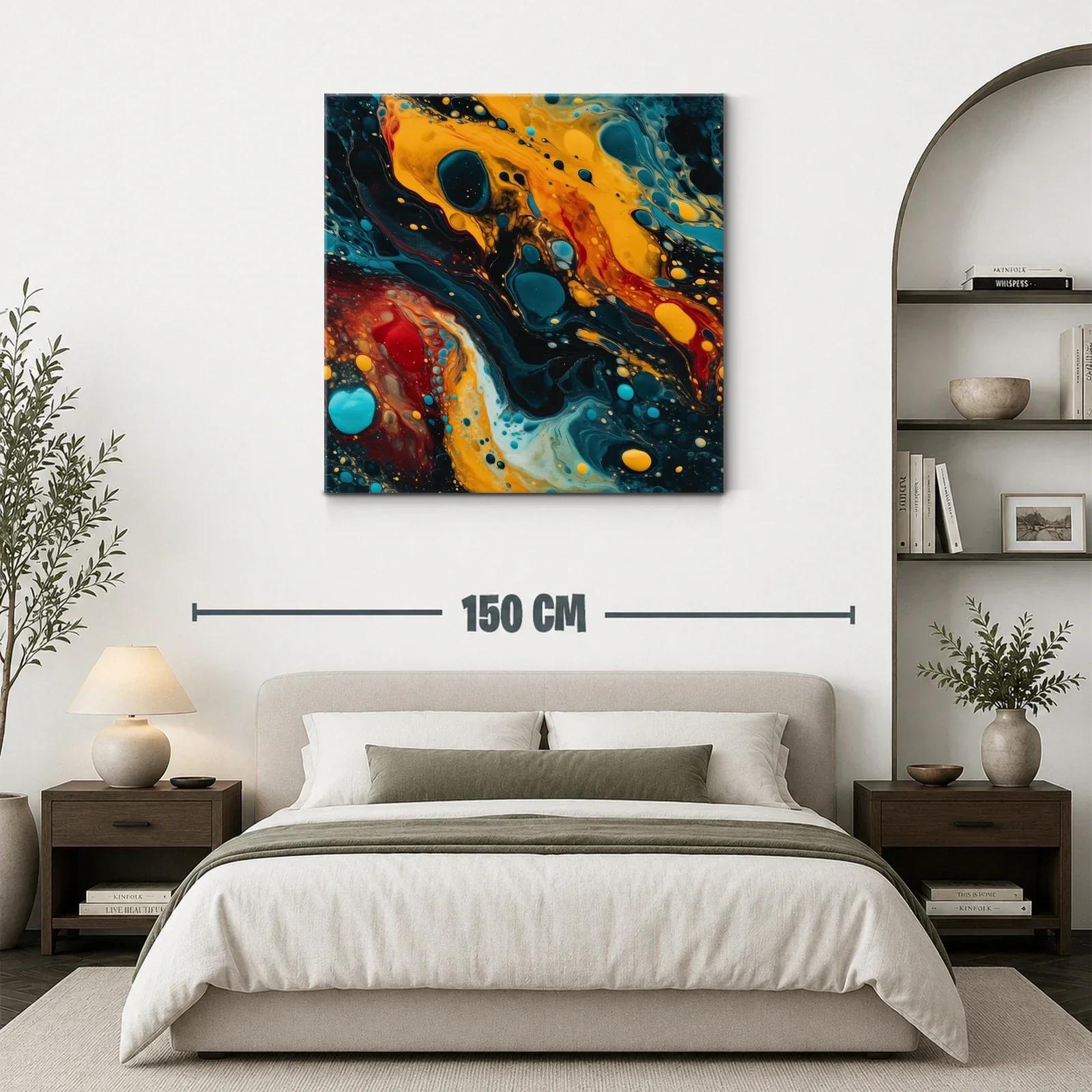 Arte abstracto con vibrantes tonos cálidos y fríos — miniatura 3