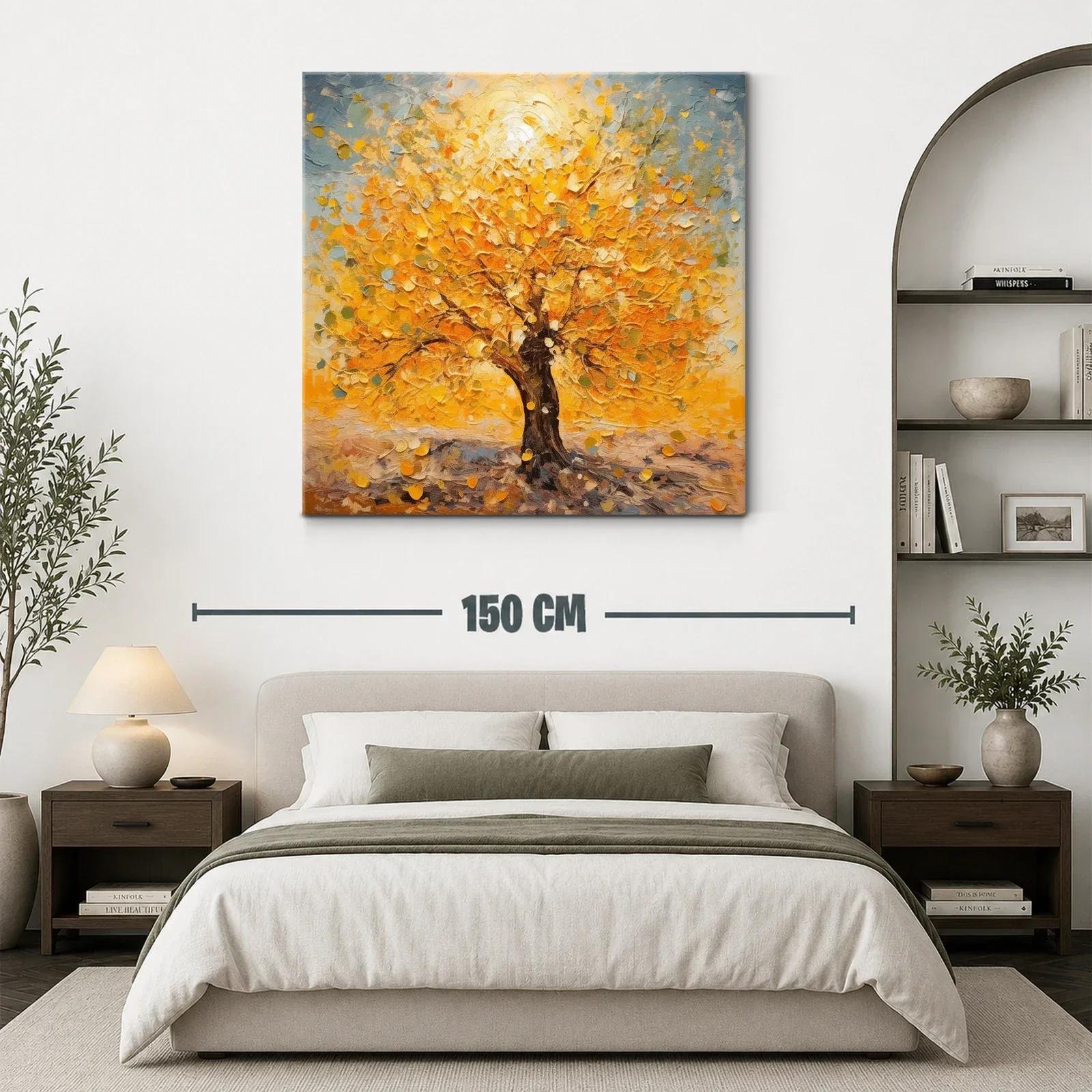 Árbol dorado con follaje vibrante y cielo azul — miniatura 3