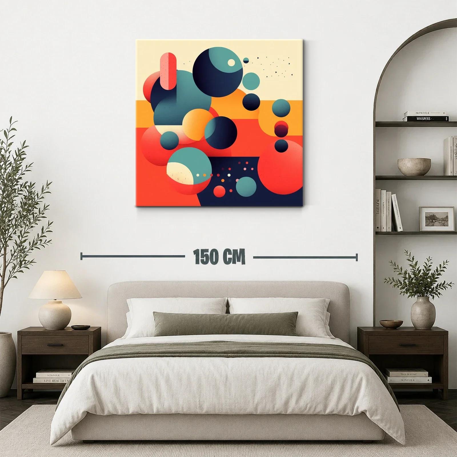 Composición abstracta con esferas en tonos cálidos y fríos — miniatura 3