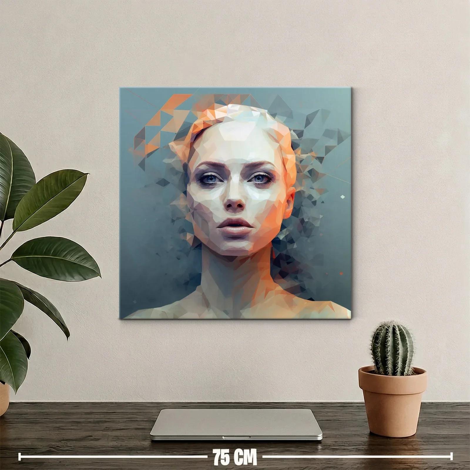Retrato Abstracto de Mujer con Paleta Fría y Cálida — miniatura 2