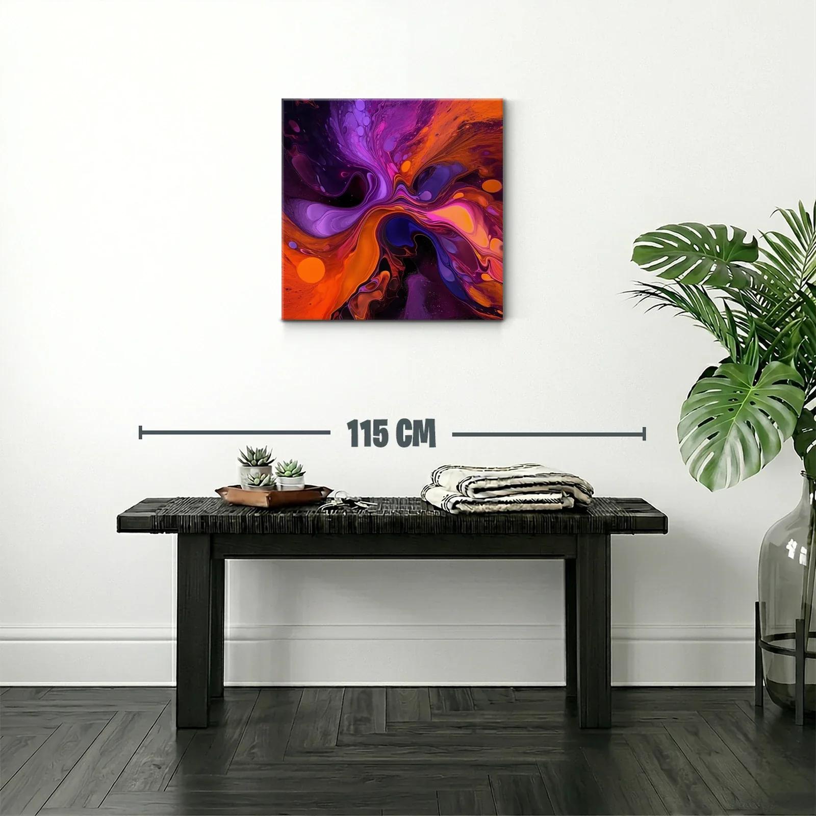 Explosión abstracta en tonos morados y naranjas vibrantes — miniatura 2