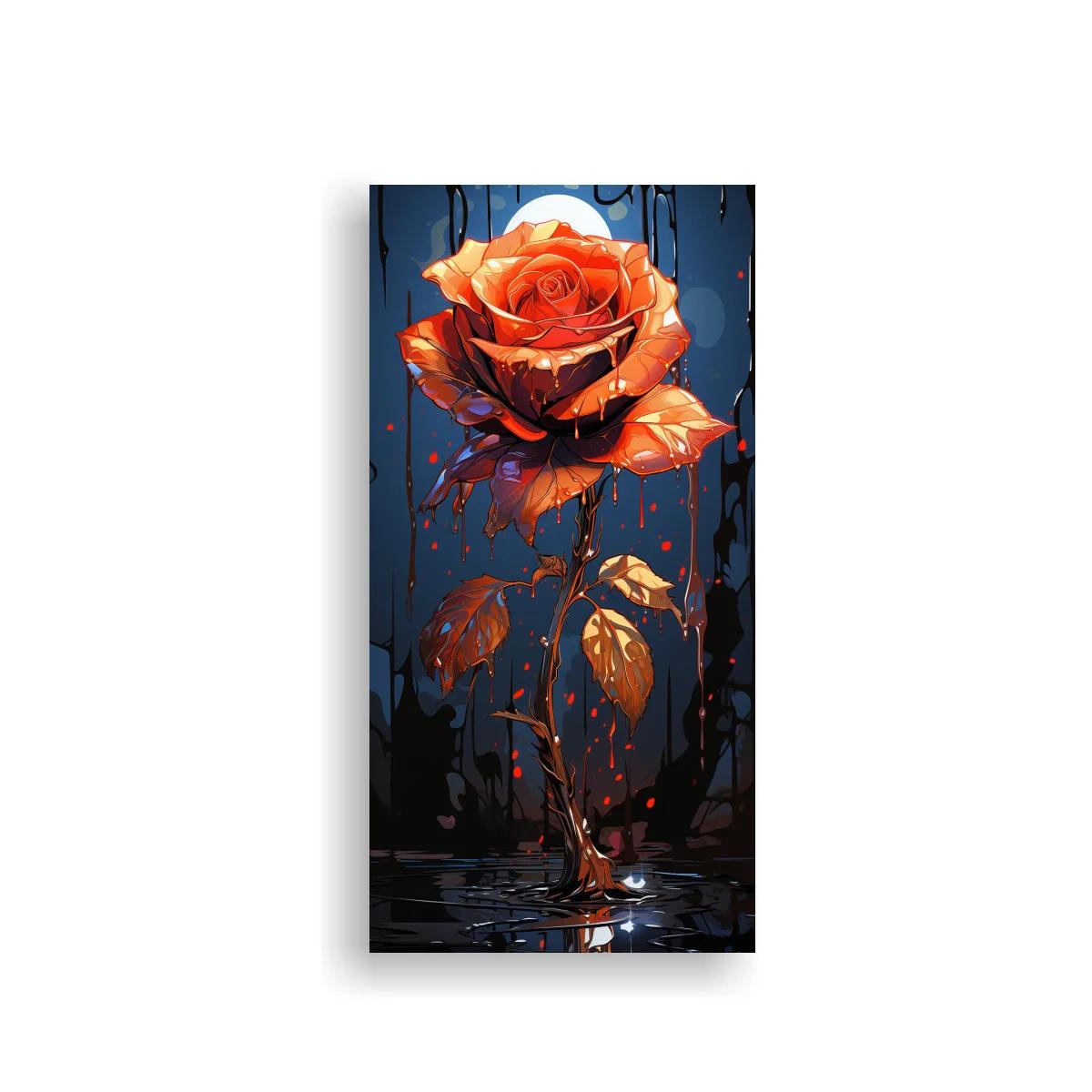 Cuadro rosa naranja con reflejo brillante