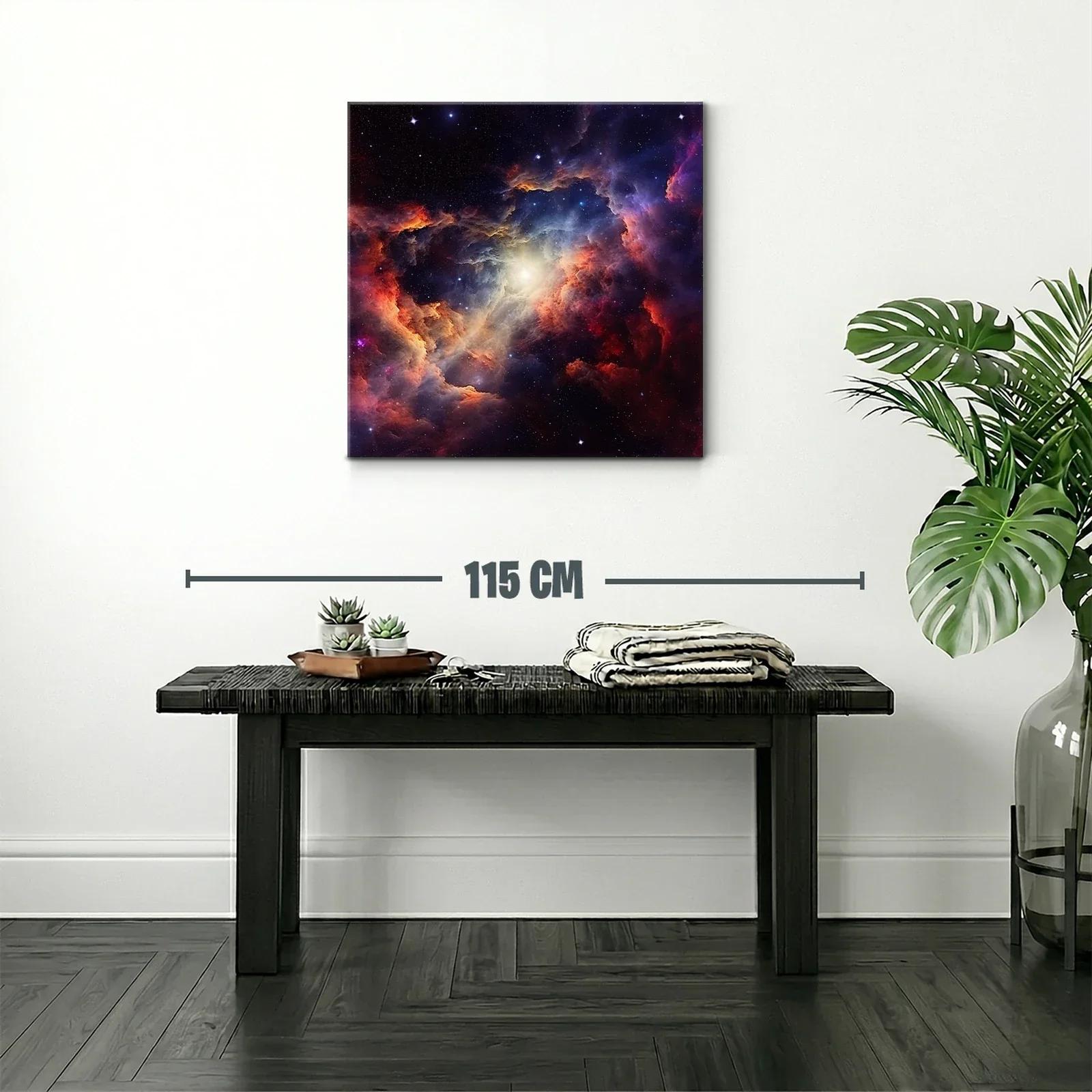 Cuadro nebulosa cósmica con vibrantes tonos cálidos y fríos — miniatura 2