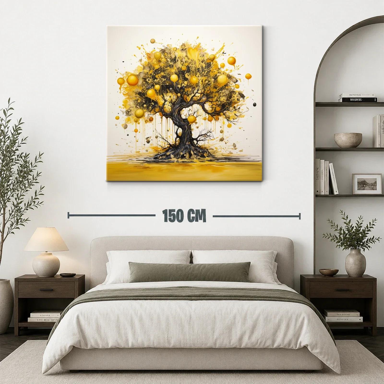 Árbol dorado con ramas en movimiento lleno de energía vibrante — miniatura 3