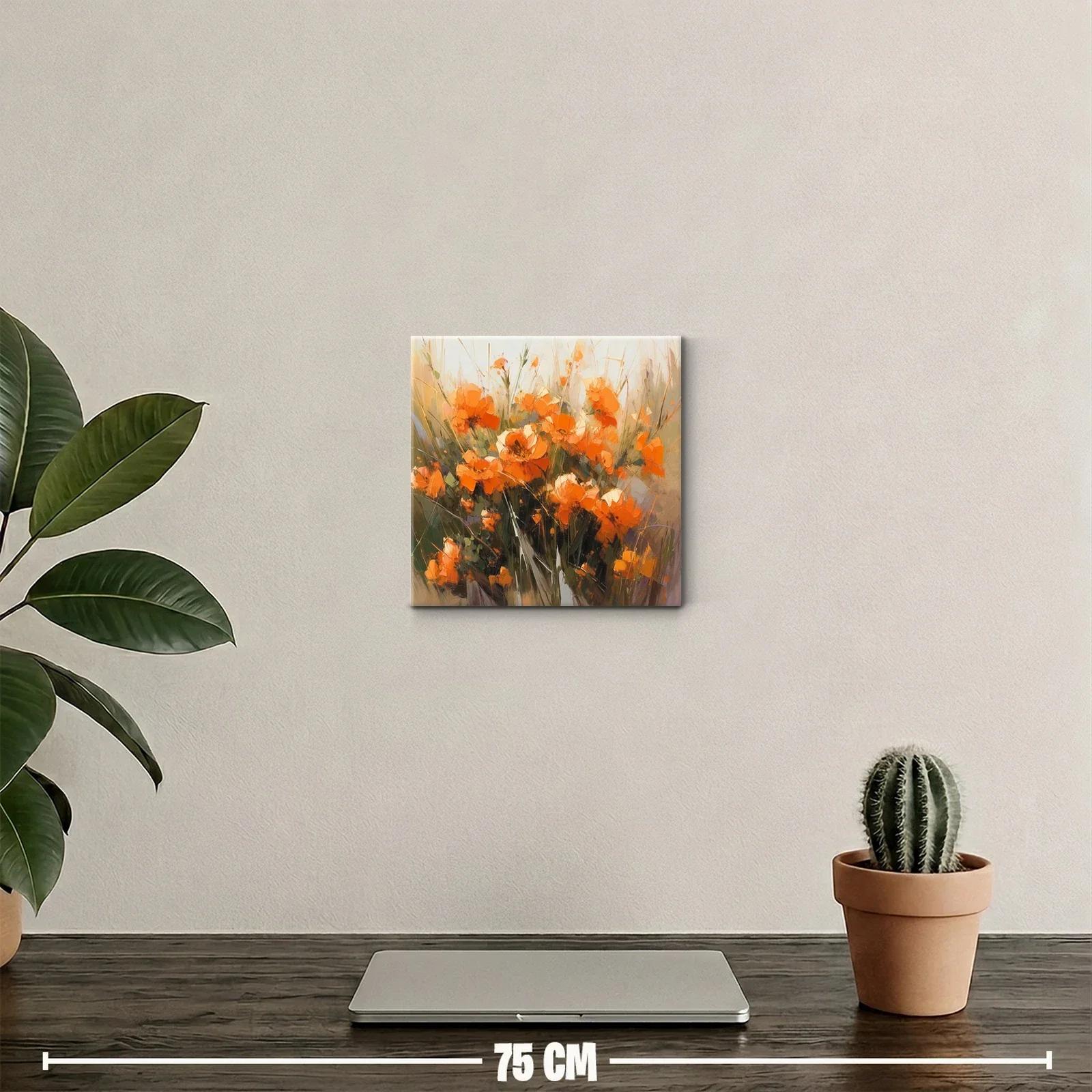 Cuadro con vibrantes flores naranjas para decoración natural — miniatura 2