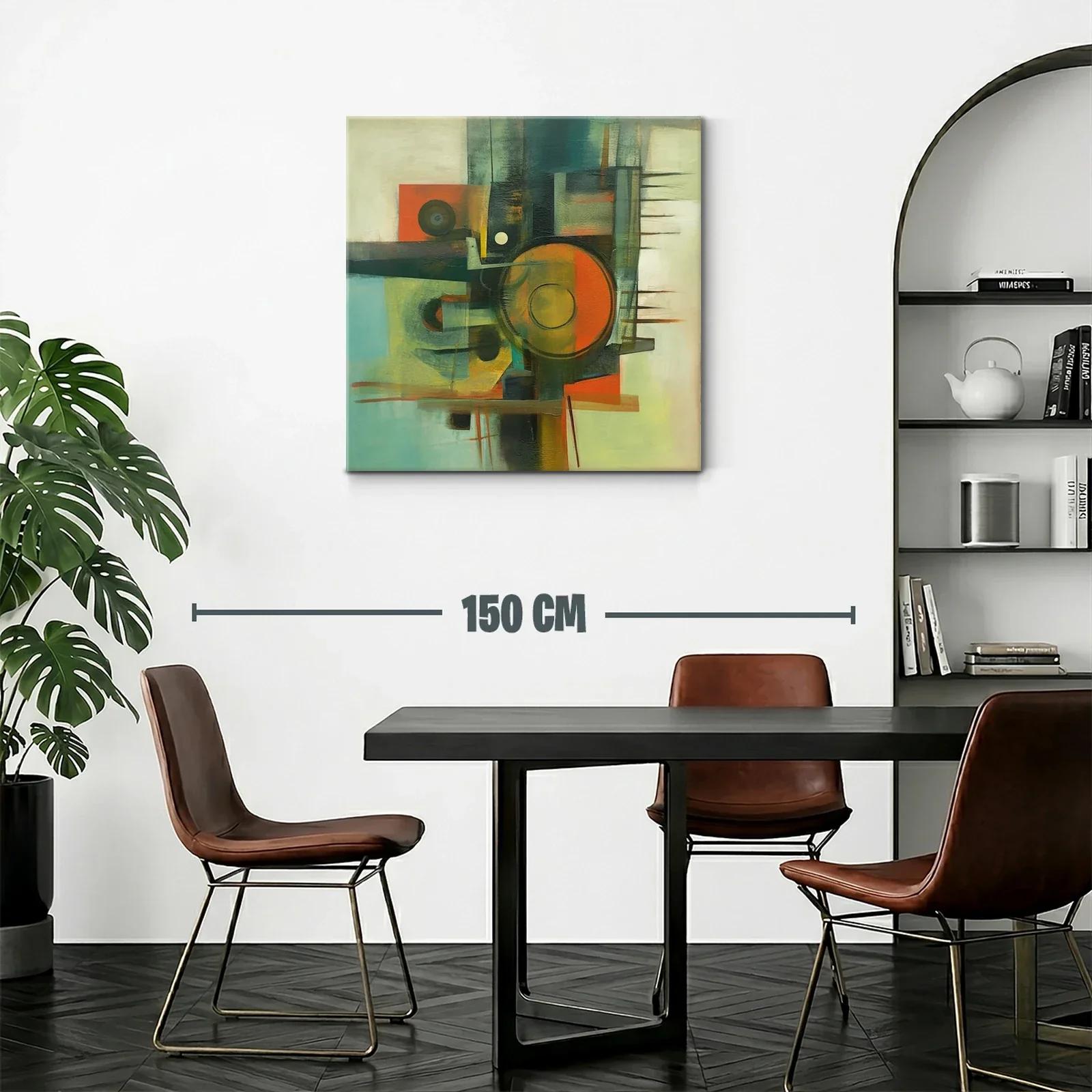 Composición abstracta con formas circulares y tonos cálidos — miniatura 2