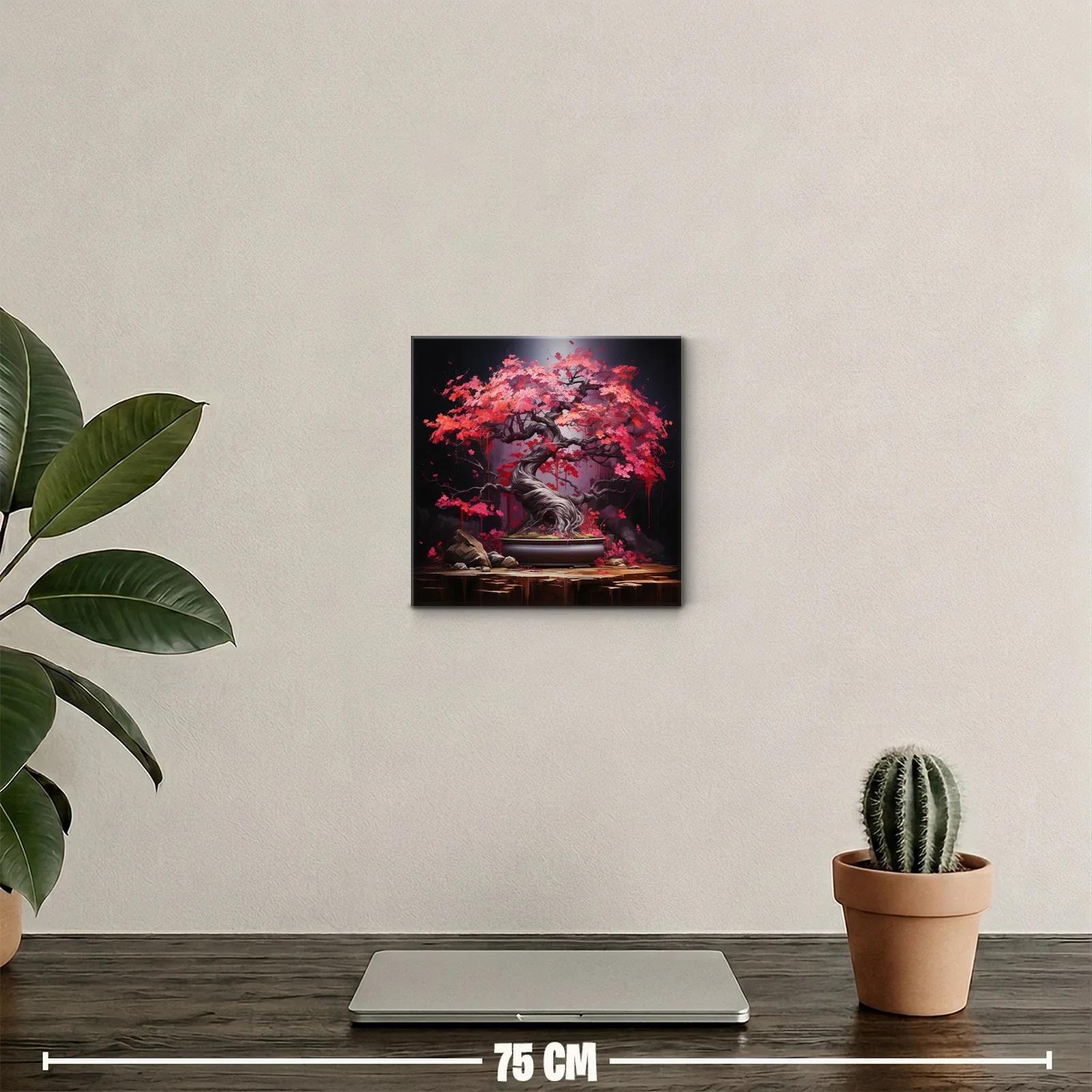 Armonía natural con bonsái de intensos pétalos rosas y rojos — miniatura 2