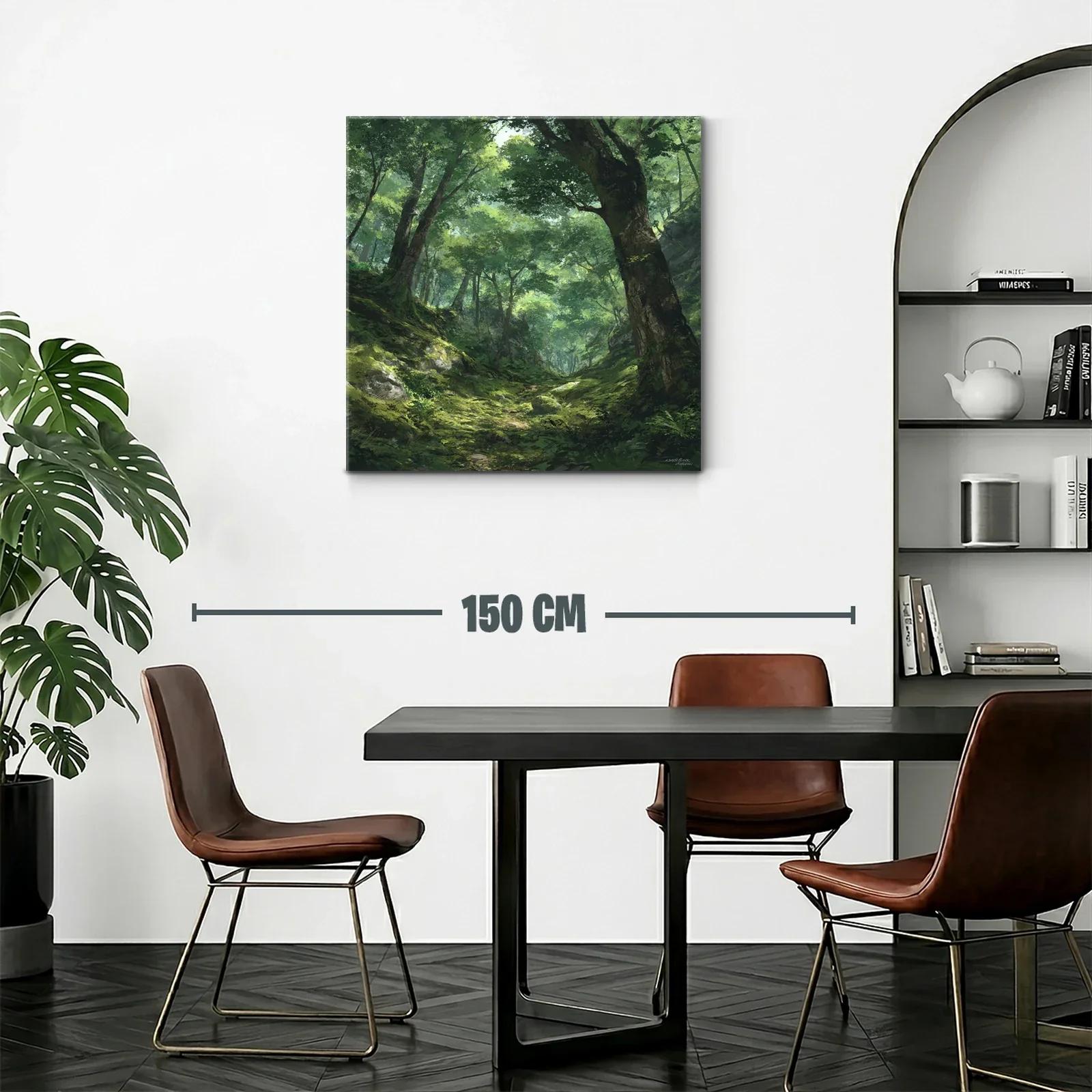 Bosque frondoso con luz natural y verdes intensos — miniatura 2