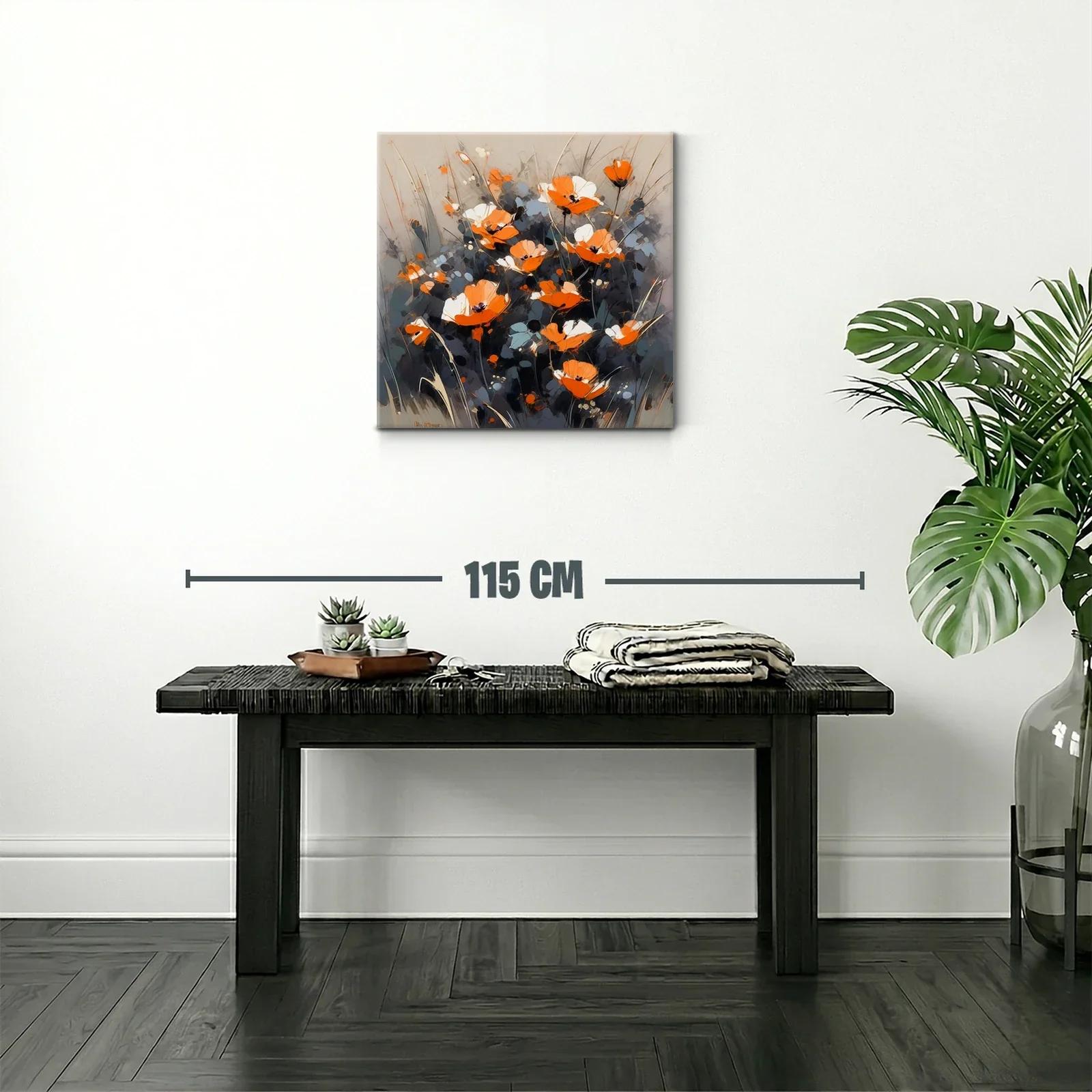 Flores naranjas y blancas con fondo gris elegante — miniatura 2