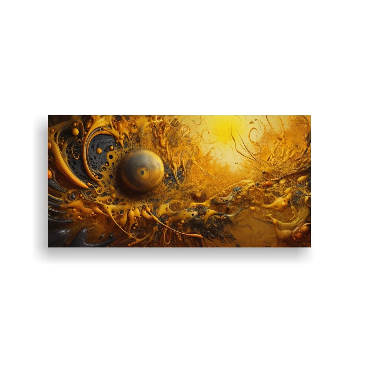 Cuadro esfera dorada abstracta con remolinos en espiral — imagen principal