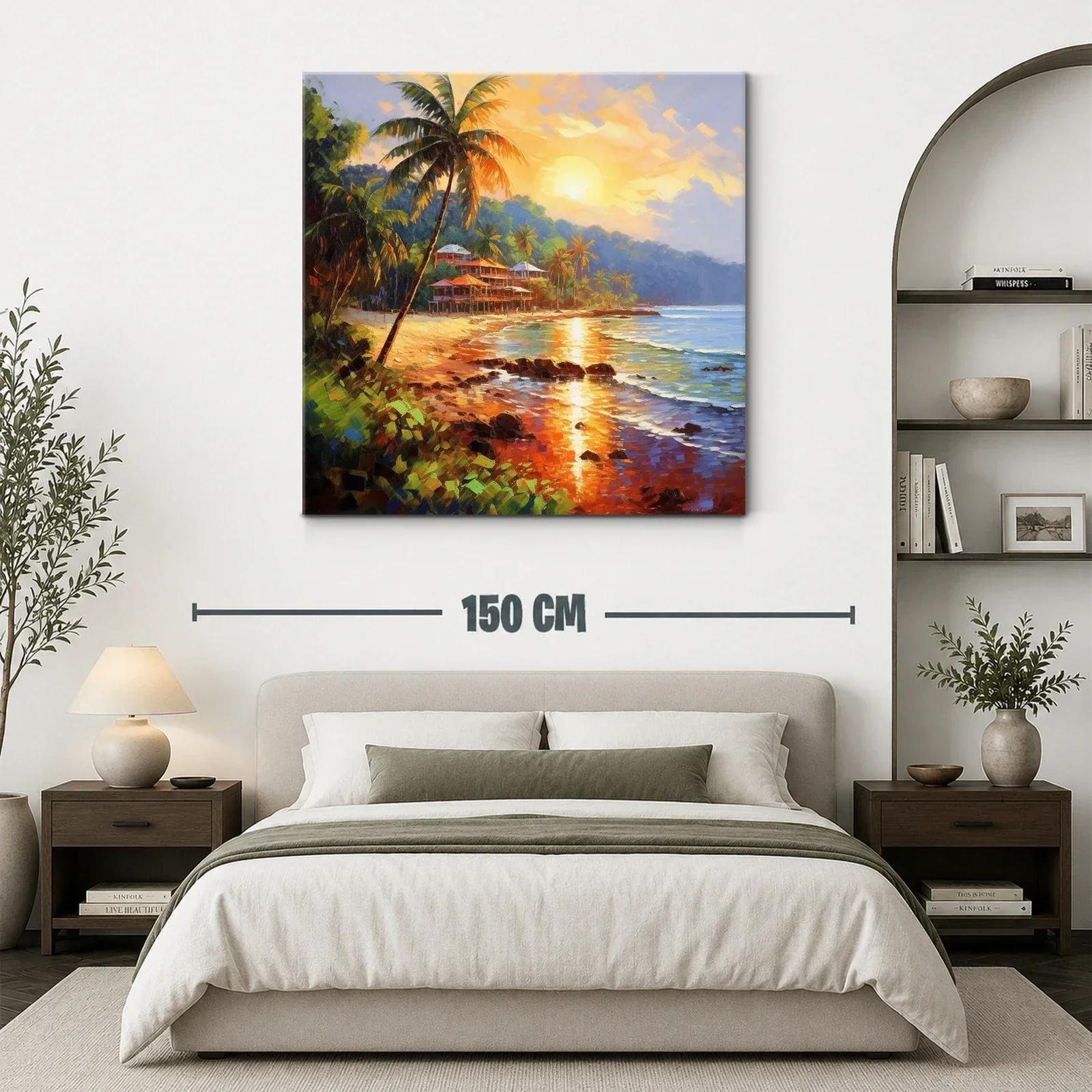 Atardecer tropical con palmeras y playa serena — miniatura 3