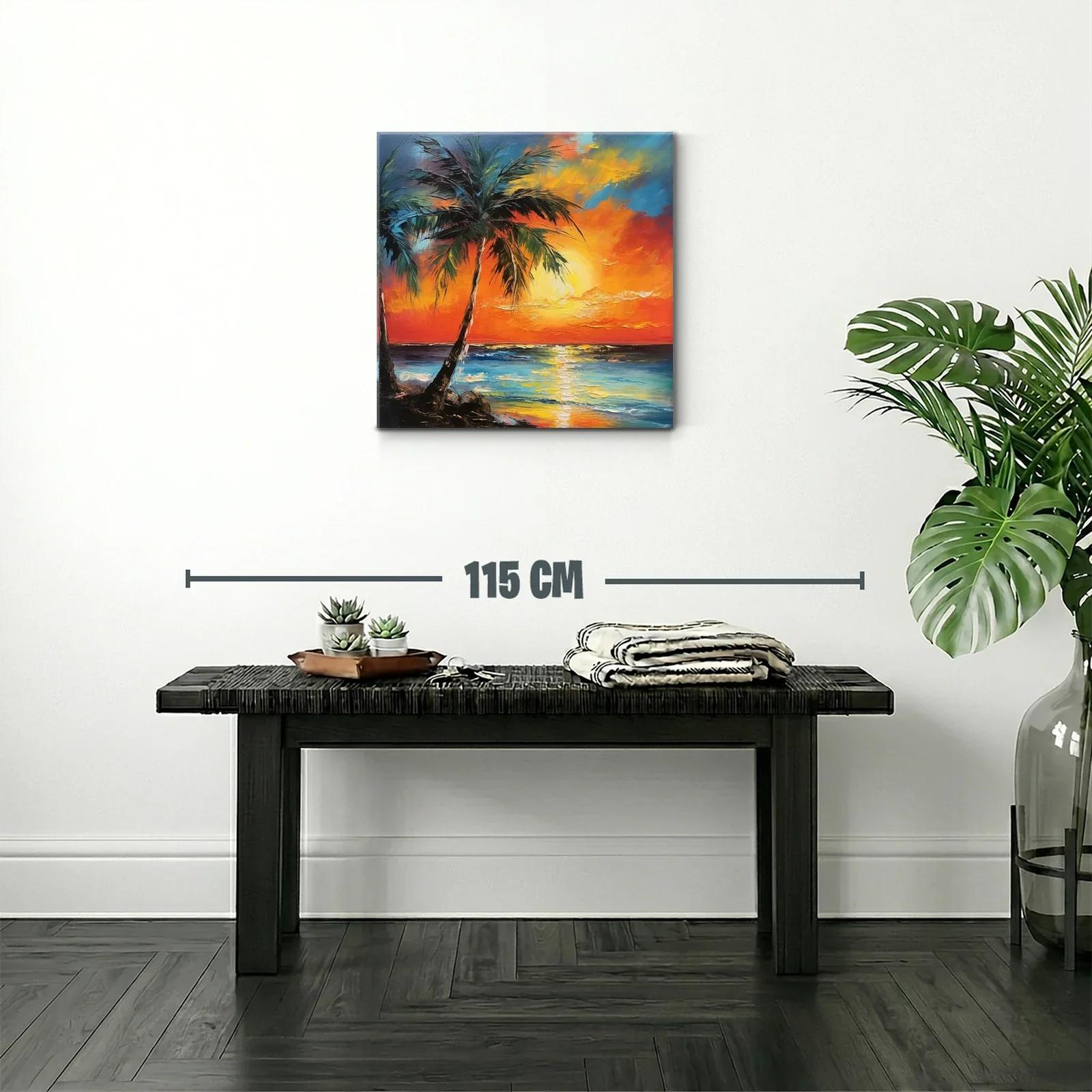 Atardecer tropical con palmeras y mar vibrante — miniatura 2