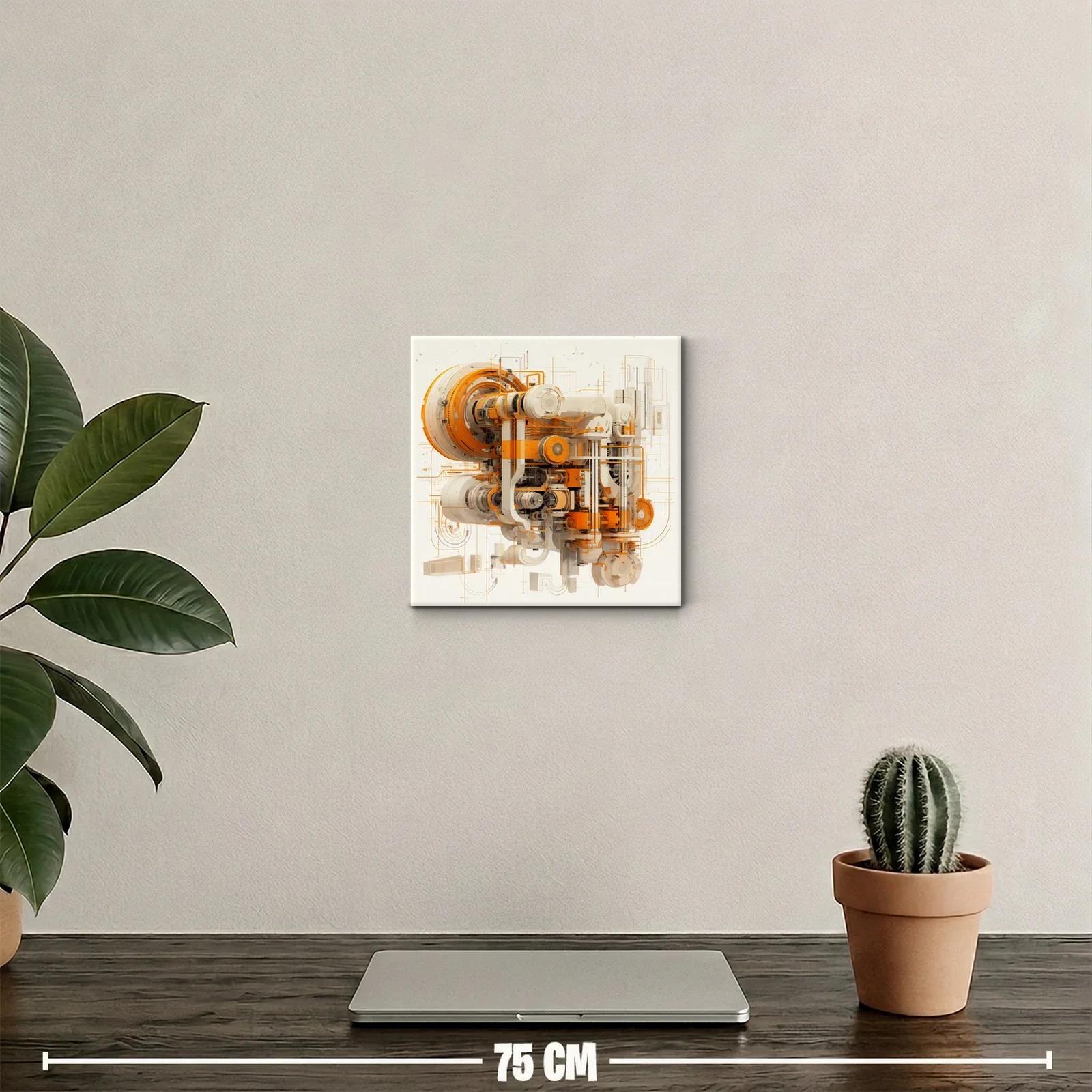 Composición abstracta futurista en tonos naranjas y neutros — miniatura 2