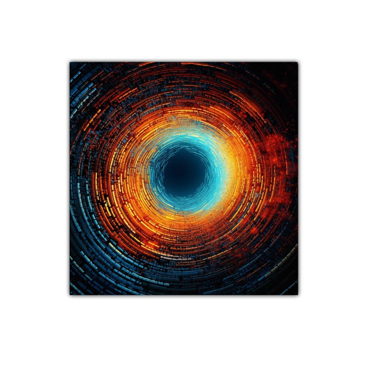 Cuadro decorativo espiral de luz cálida y fría en equilibrio — imagen principal