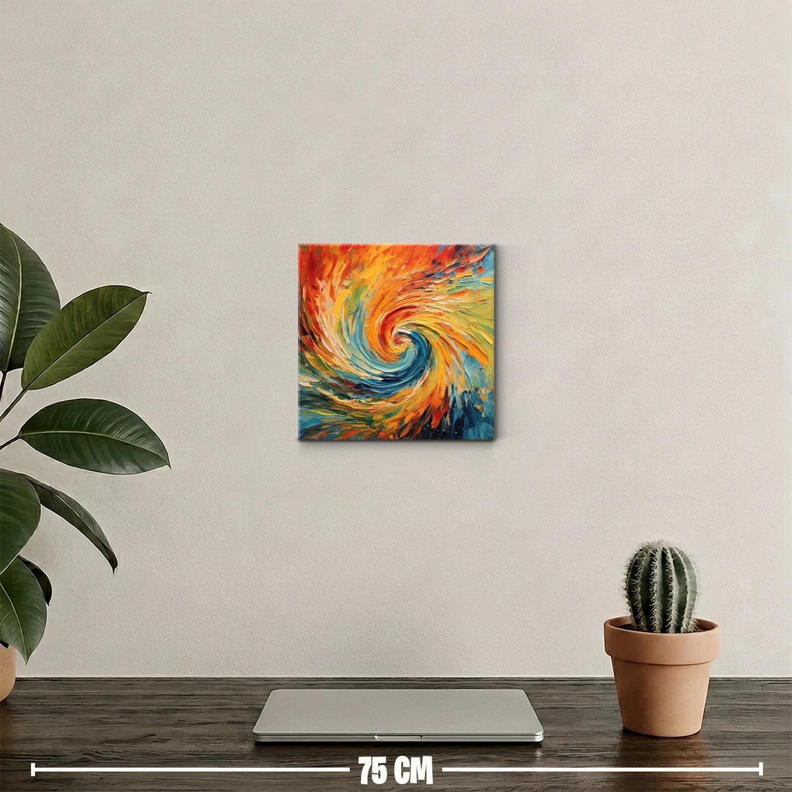 Cuadro abstracto en remolino de colores vibrantes — miniatura 2