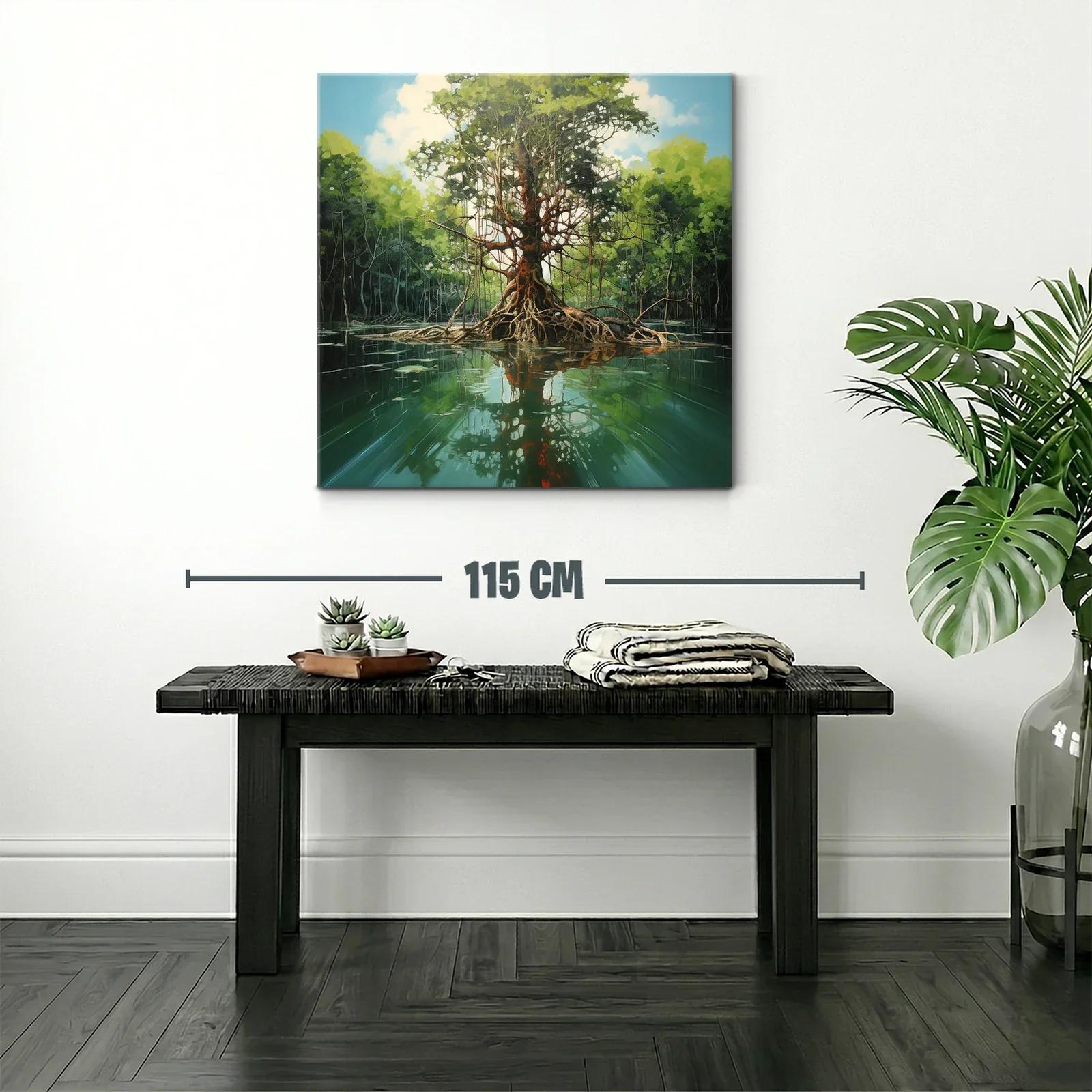 Árbol majestuoso reflejado en aguas tranquilas — miniatura 2