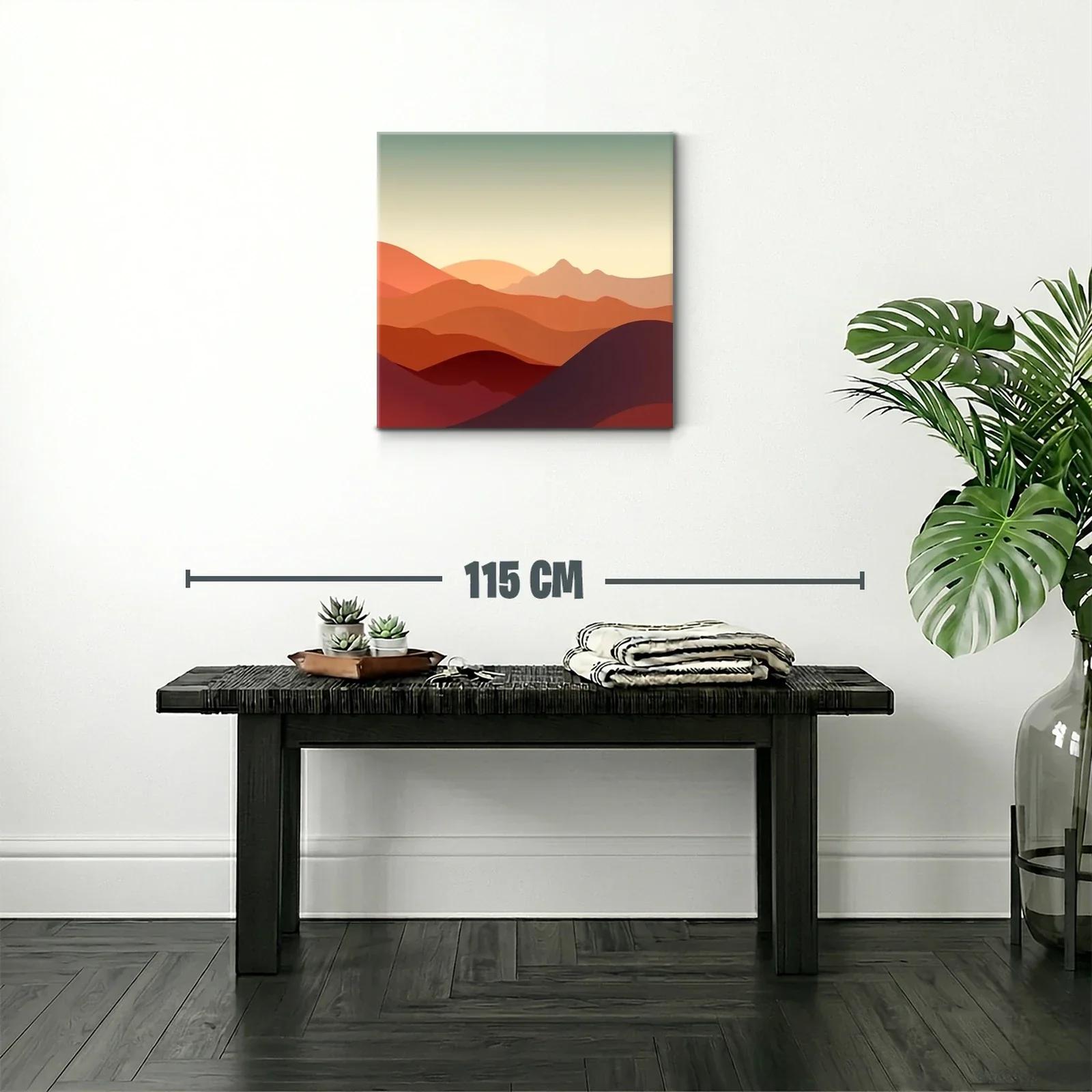 Paisaje abstracto de montañas en tonos cálidos — miniatura 2