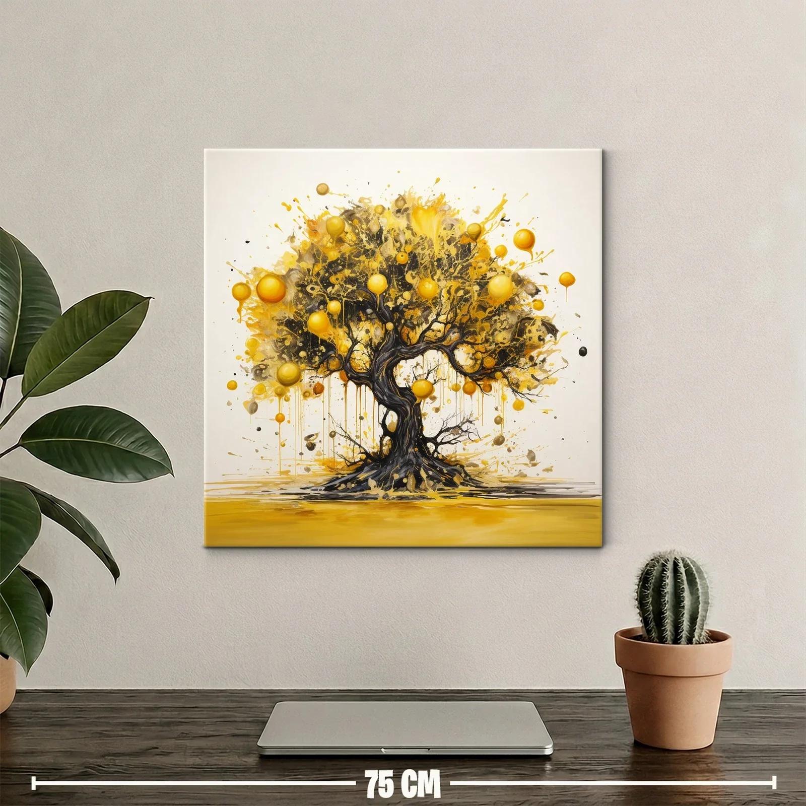 Árbol dorado con ramas en movimiento lleno de energía vibrante — miniatura 2