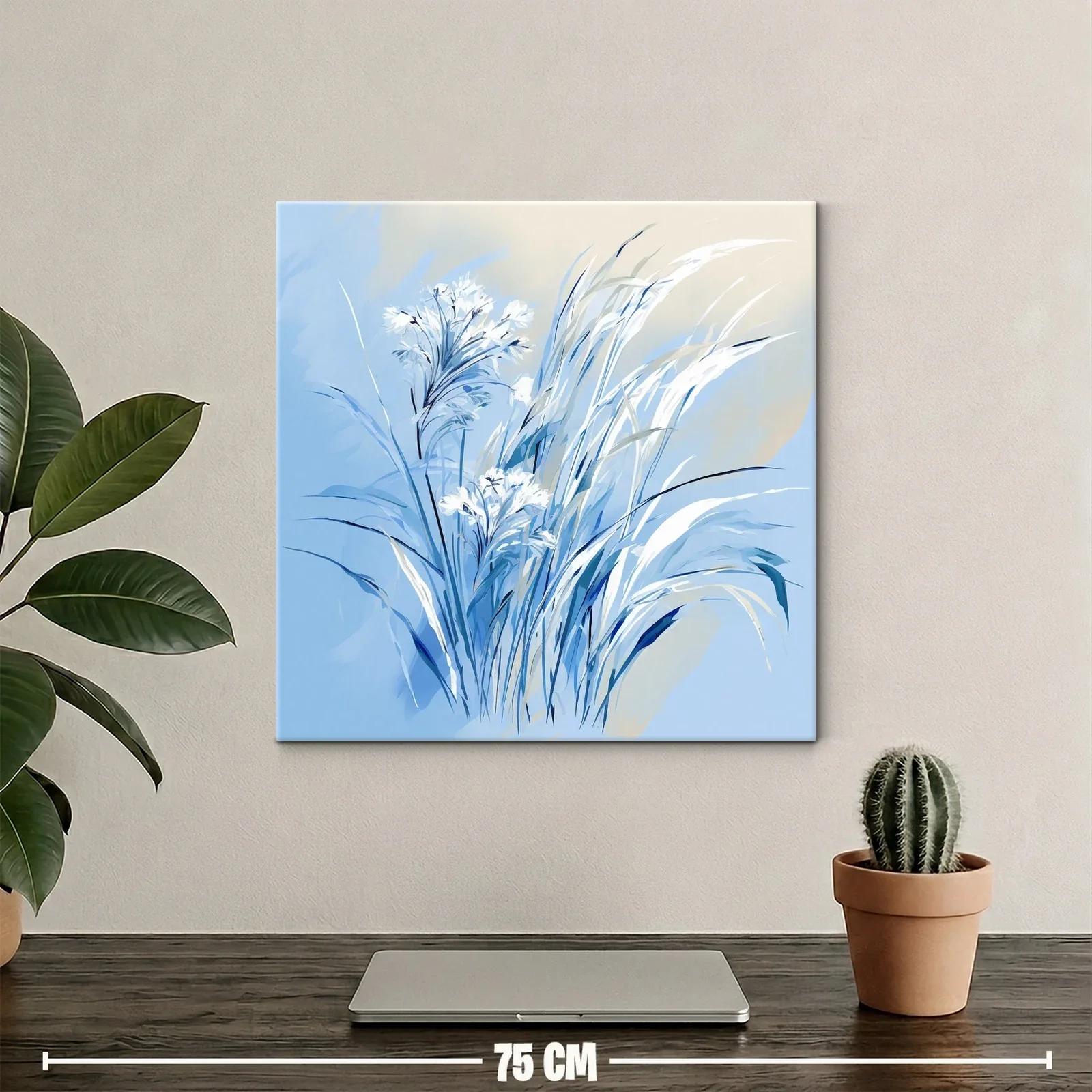 Delicada composición de flores y hojas en tonos azules — miniatura 2