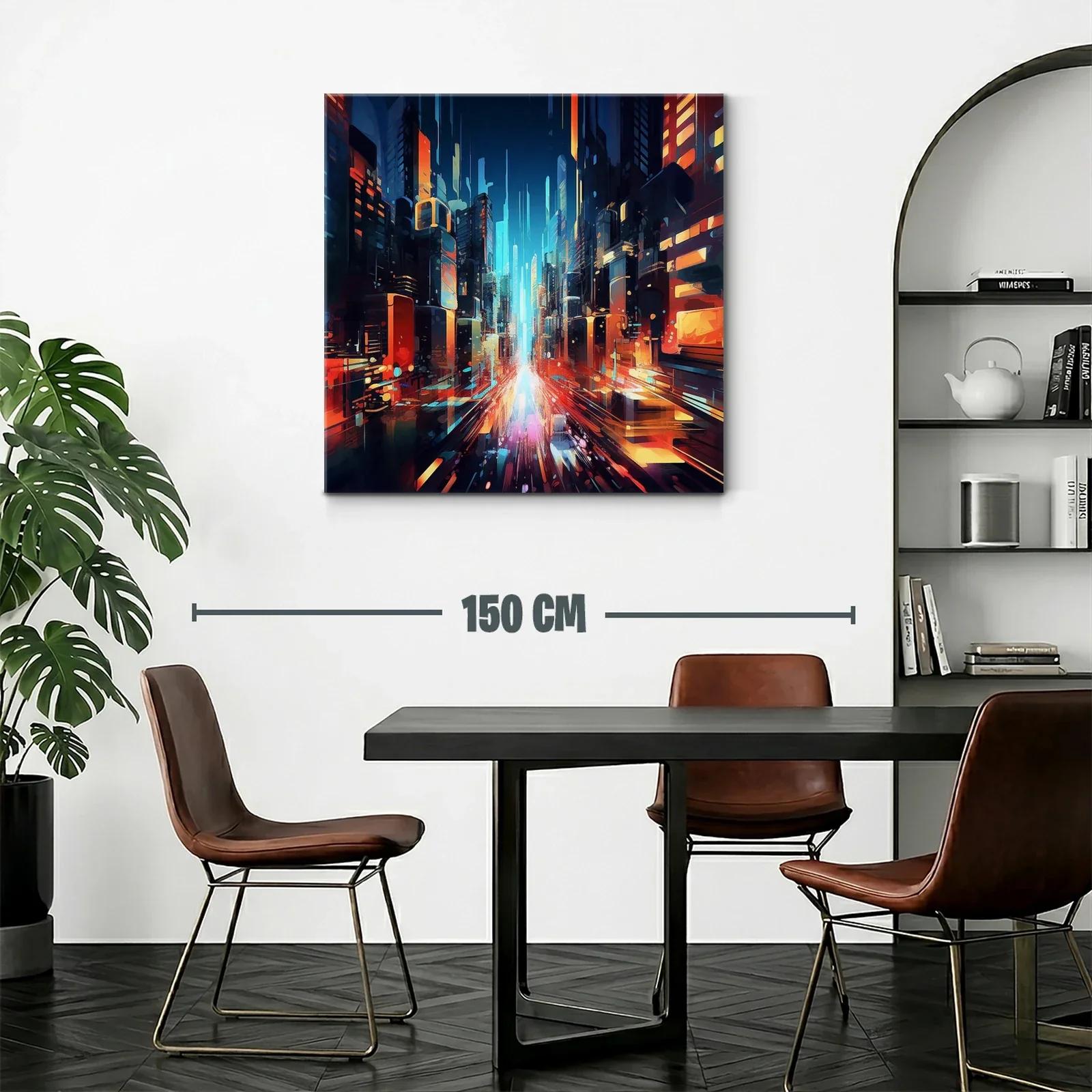 Ciudad futurista con luces vibrantes en movimiento rápido — miniatura 2