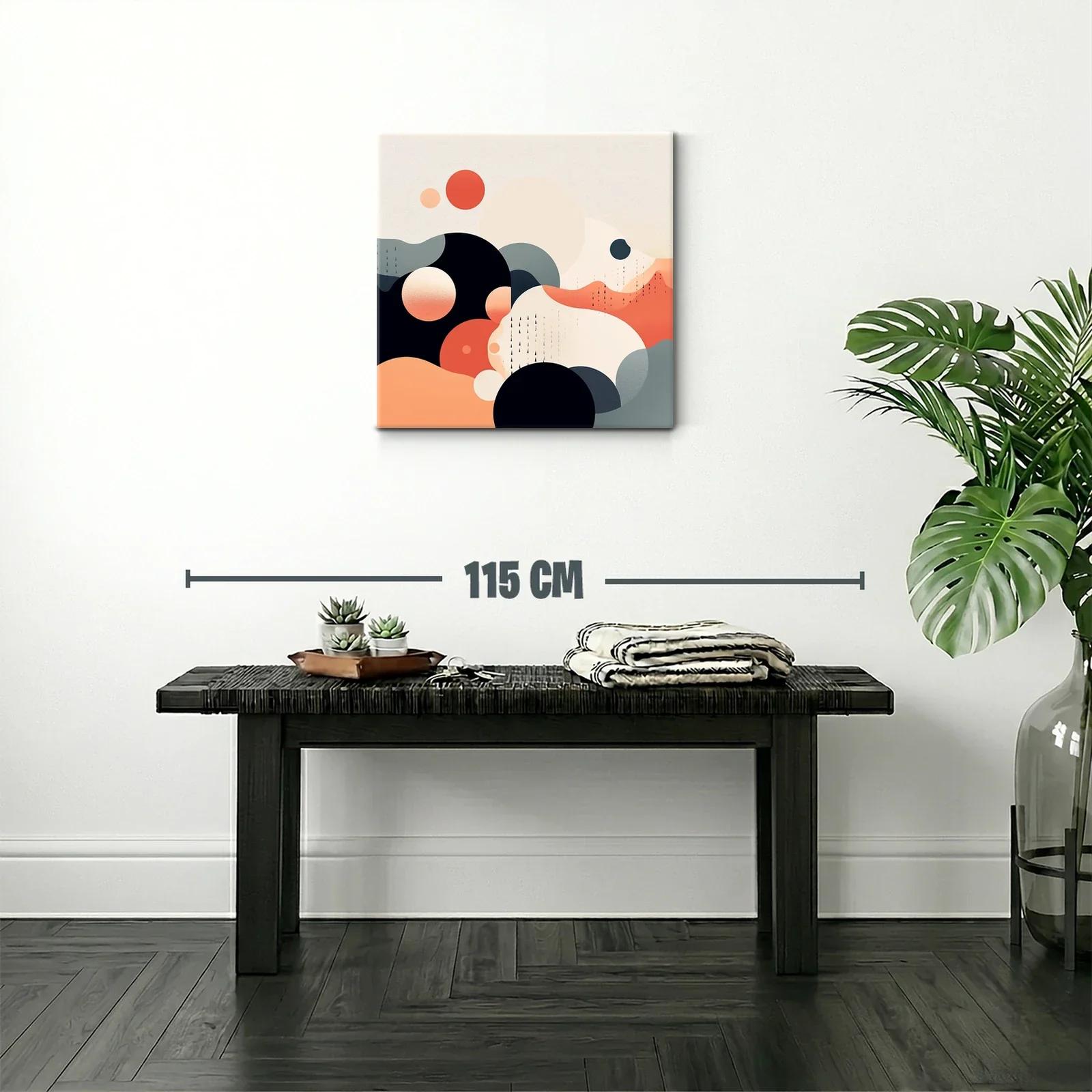 Composición abstracta con círculos en tonos cálidos y neutros — miniatura 2