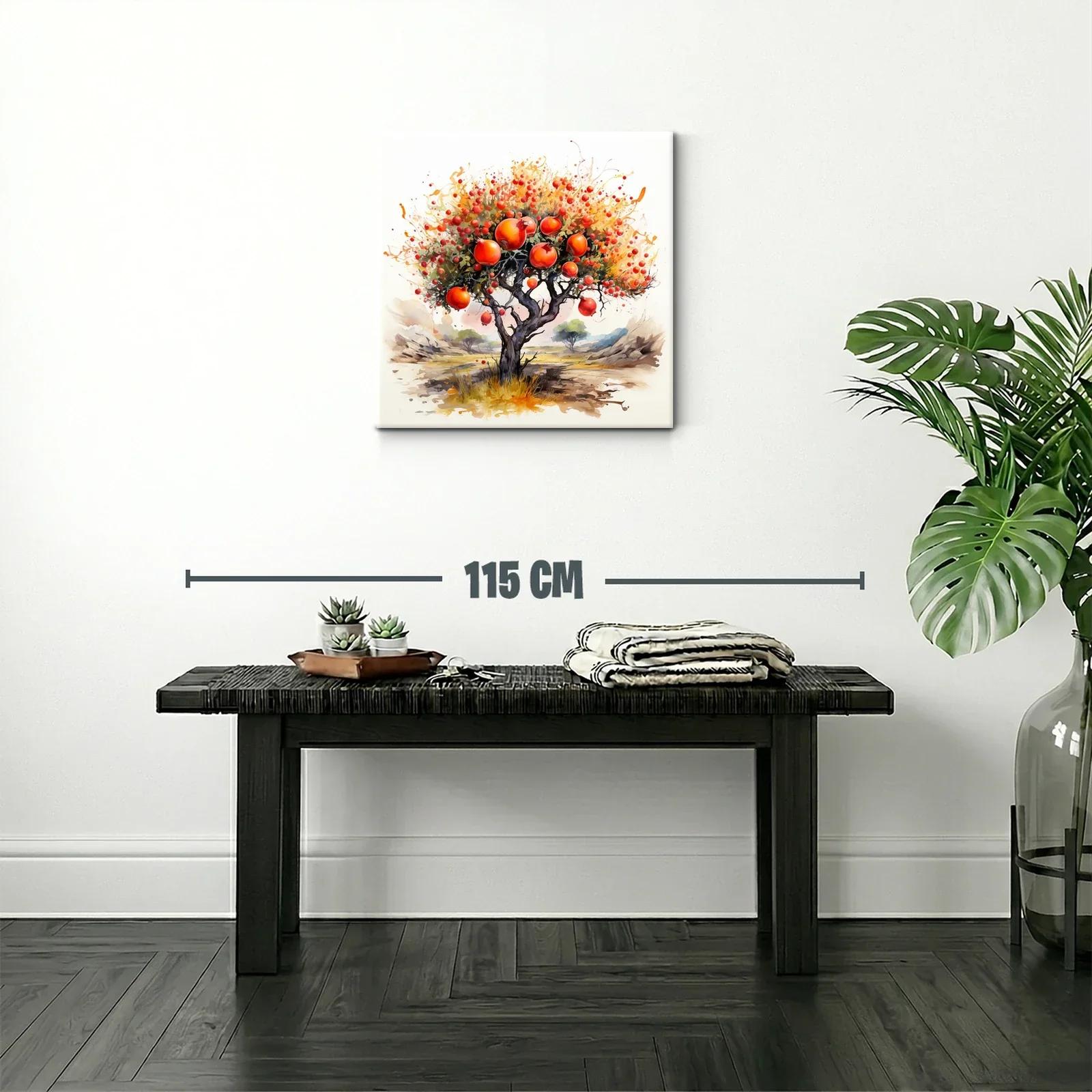 Árbol frutal con granadas en tonos cálidos y vibrantes — miniatura 2