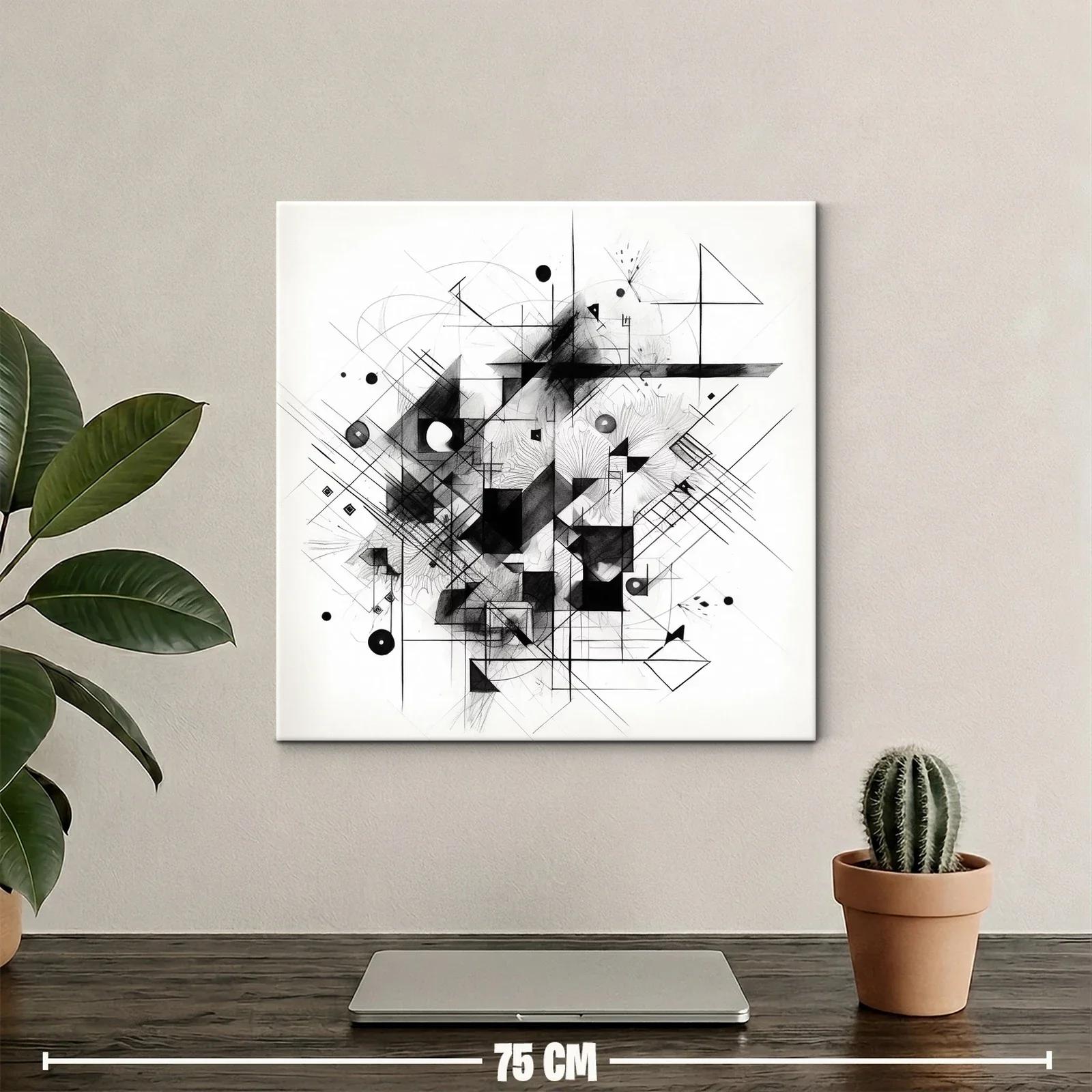 Arte abstracto geométrico en tonos monocromáticos elegantes — miniatura 2