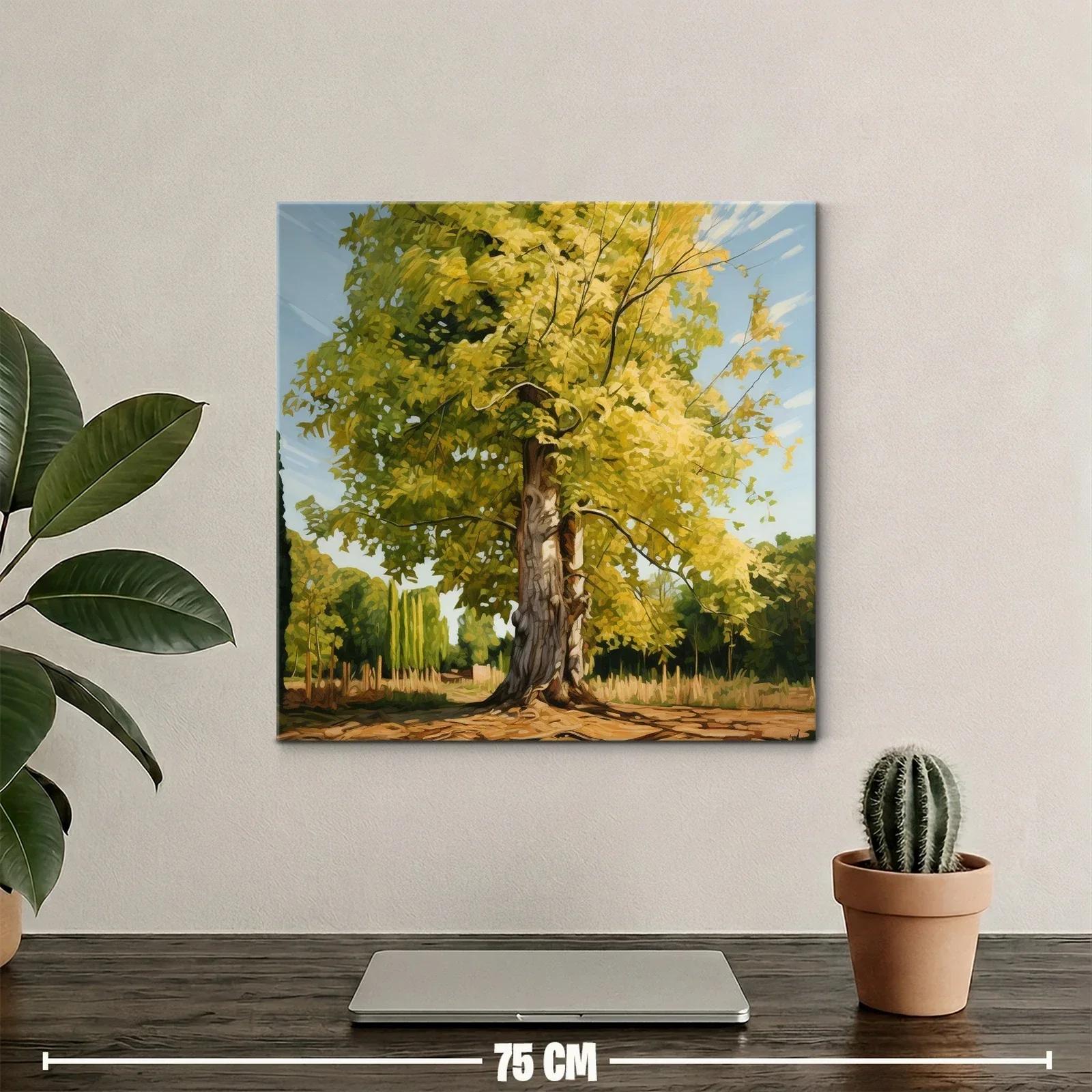 Árbol luminoso en paisaje campestre en tonos otoñales — miniatura 2