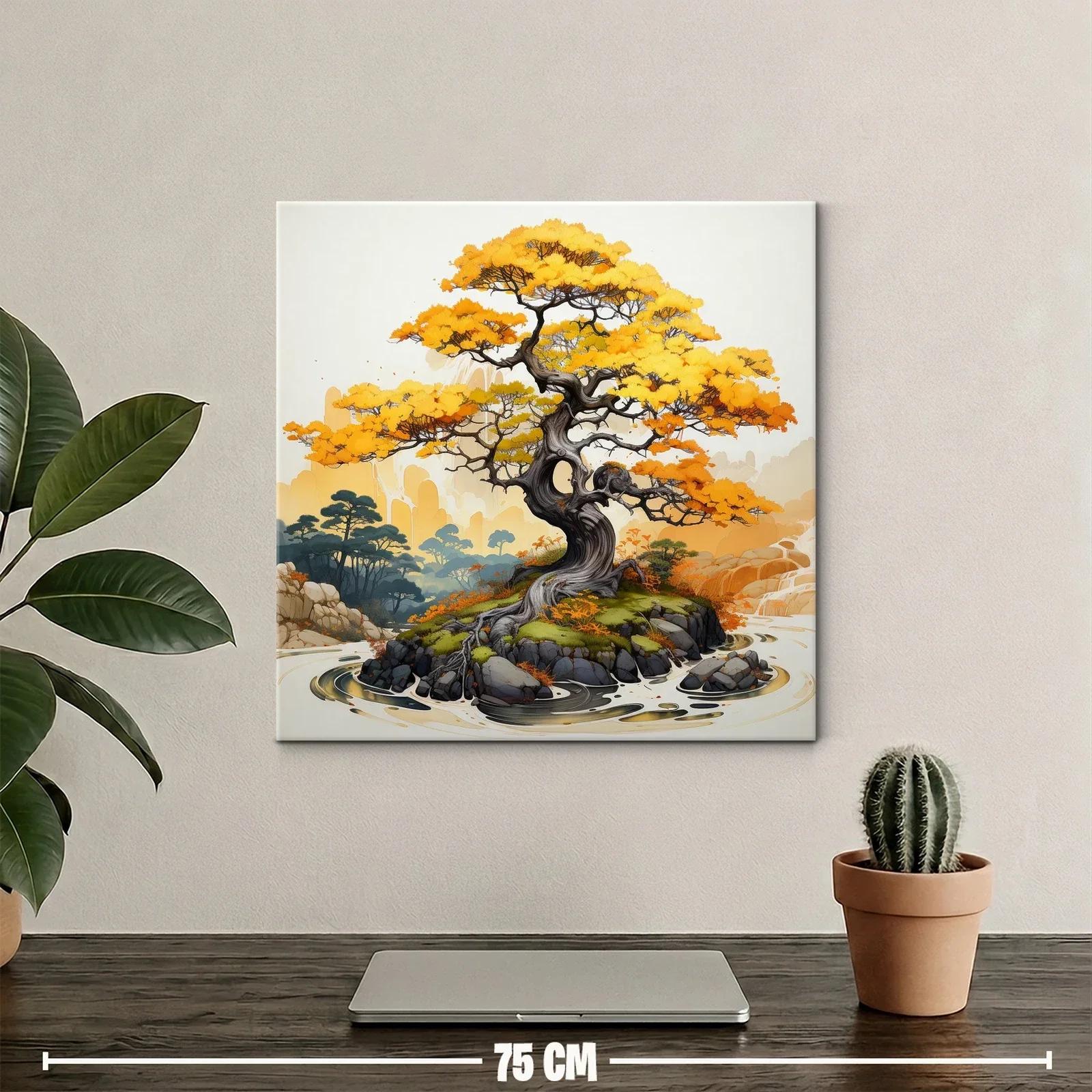 Árbol otoñal con vibrantes tonos amarillos y naranjas — miniatura 2