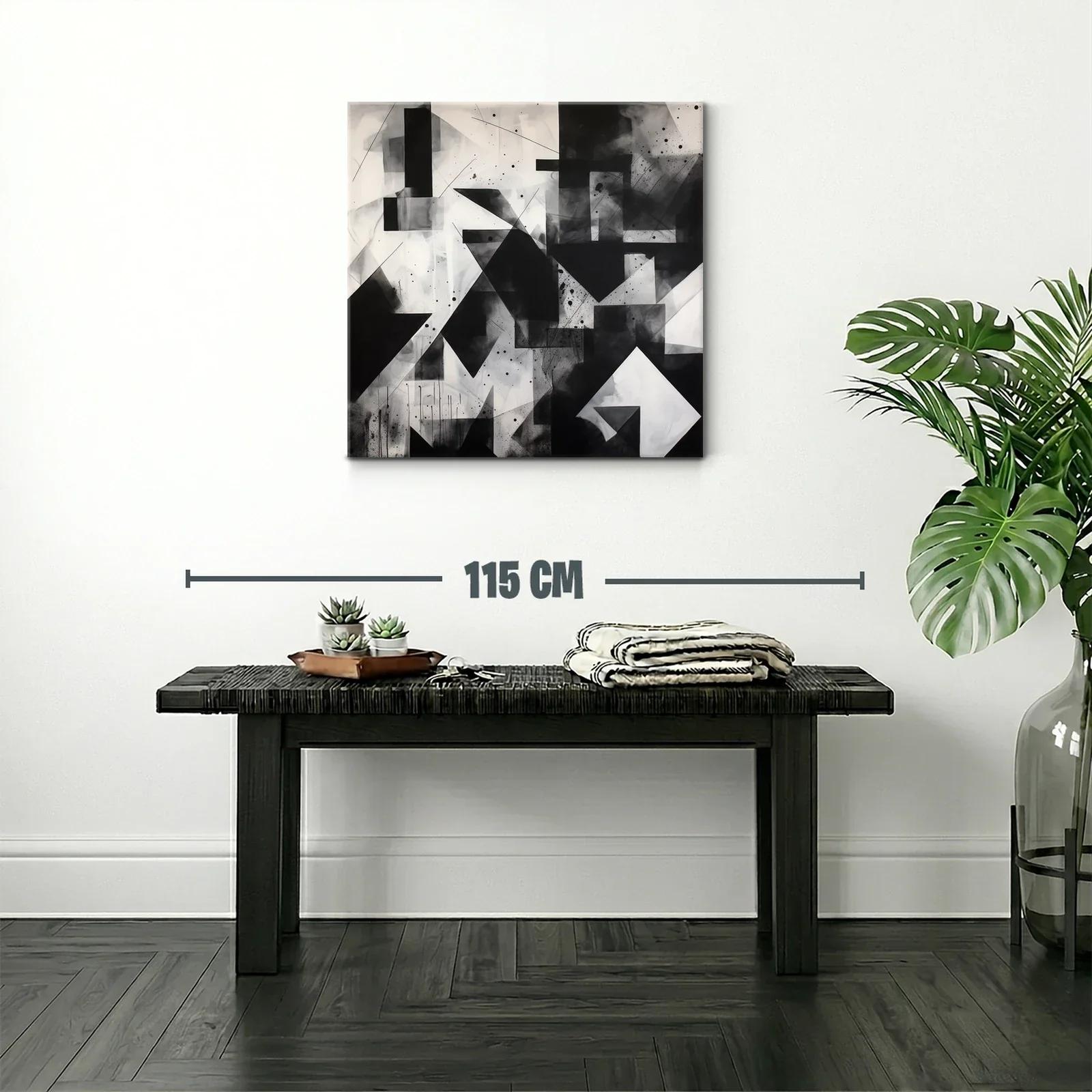 Composición abstracta en blanco y negro geométrica y moderna — miniatura 2