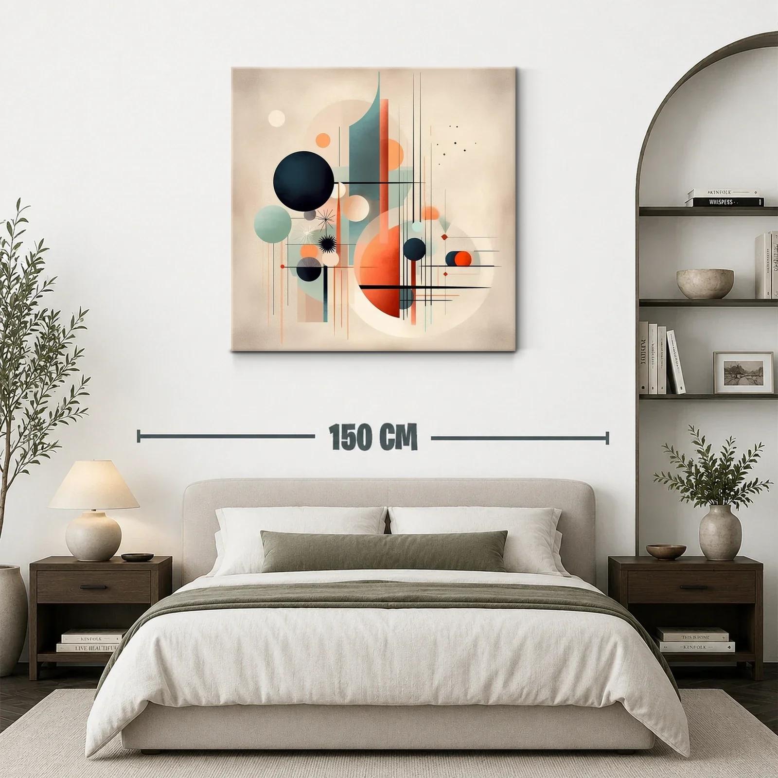Composición geométrica abstracta en tonos cálidos y fríos — miniatura 3