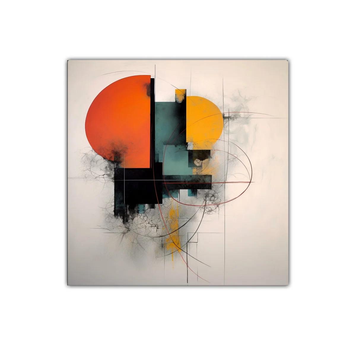 Cuadro abstracto con formas geométricas en tonos cálidos — imagen principal