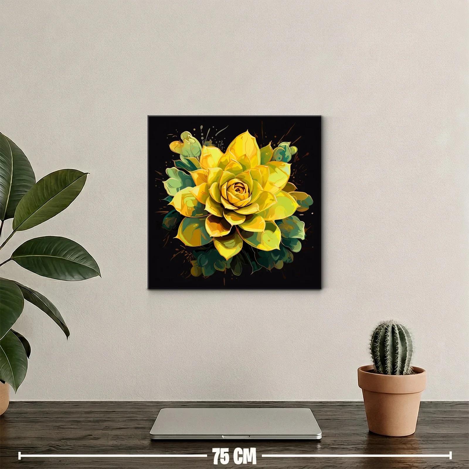 Exuberante flor amarilla vibrante sobre fondo oscuro — miniatura 2