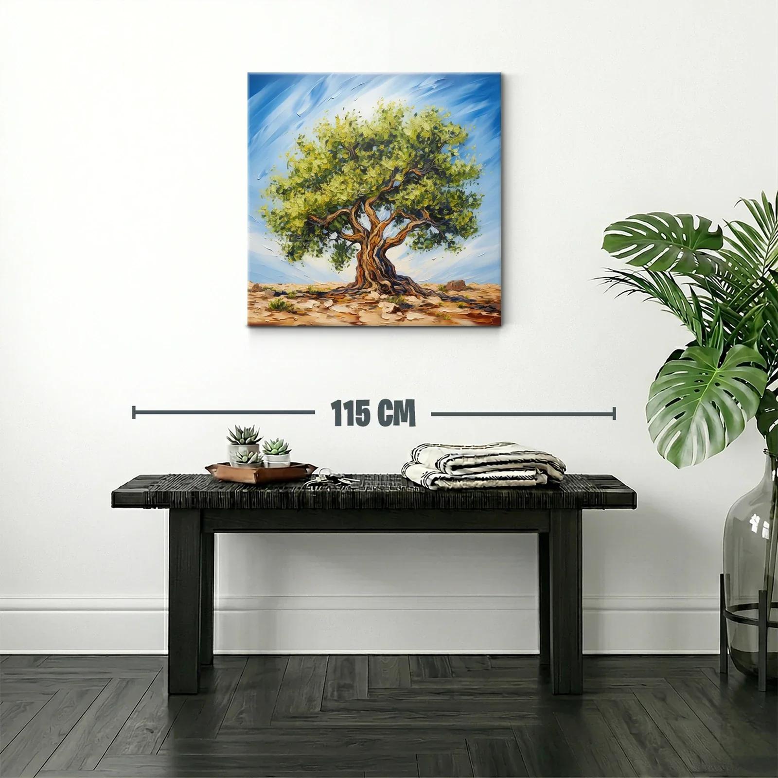 Árbol robusto en paisaje soleado con cielo azul — miniatura 2