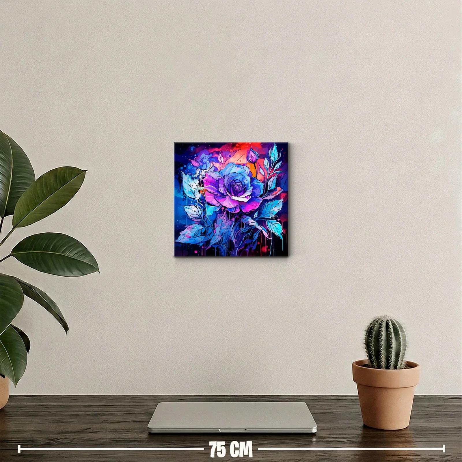 Rosa vibrante en tonos azules y morados para un toque moderno — miniatura 2