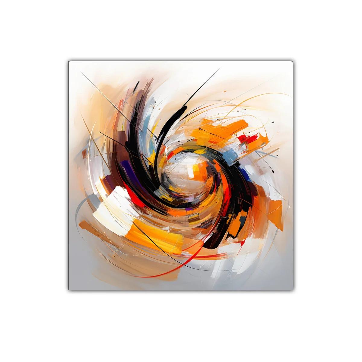 Vibrante composición abstracta en espiral de colores cálidos