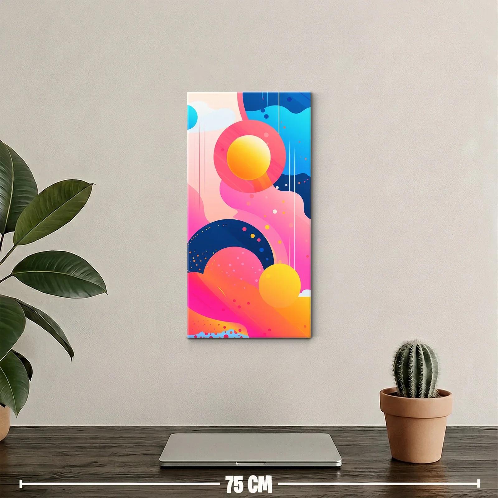 Cuadro de círculos abstractos con goteos y salpicaduras — miniatura 2