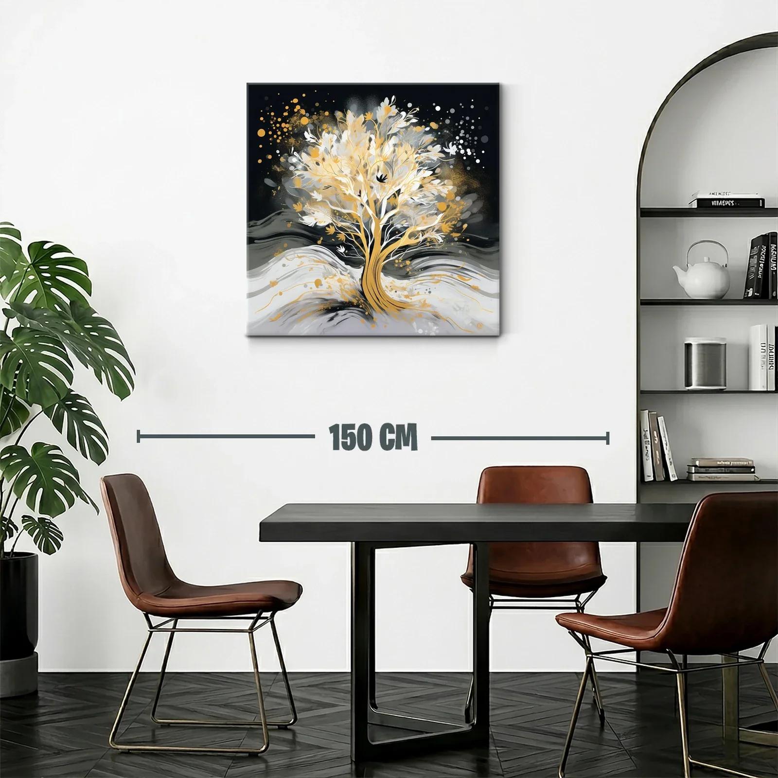Árbol luminoso en tonos dorados y grises — miniatura 2