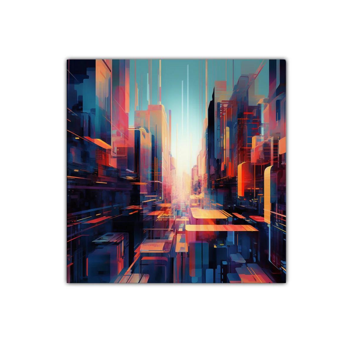 Abstracto paisaje urbano con luz y color vibrante — miniatura 1
