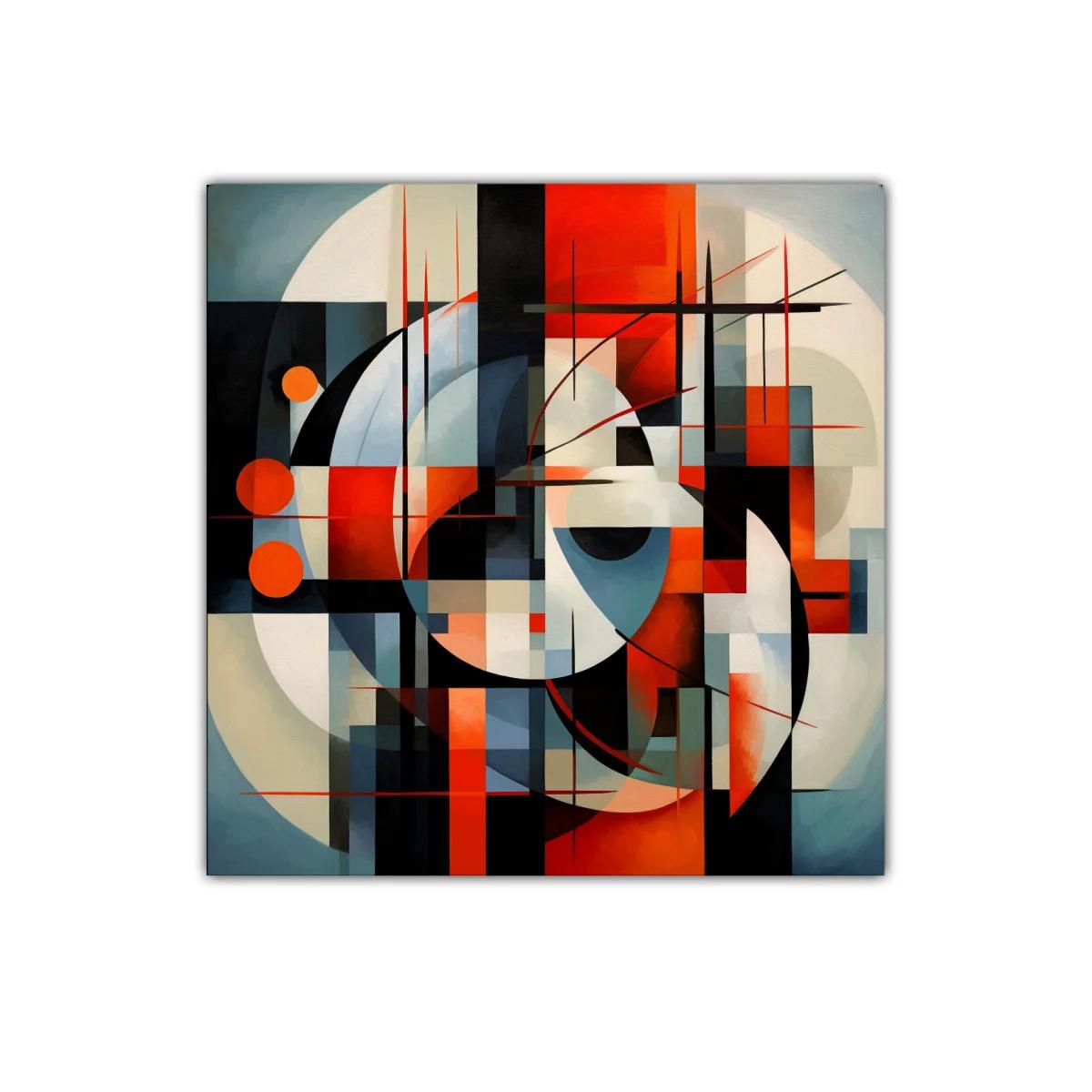 Composición abstracta en tonos rojos y azules vibrantes — imagen principal