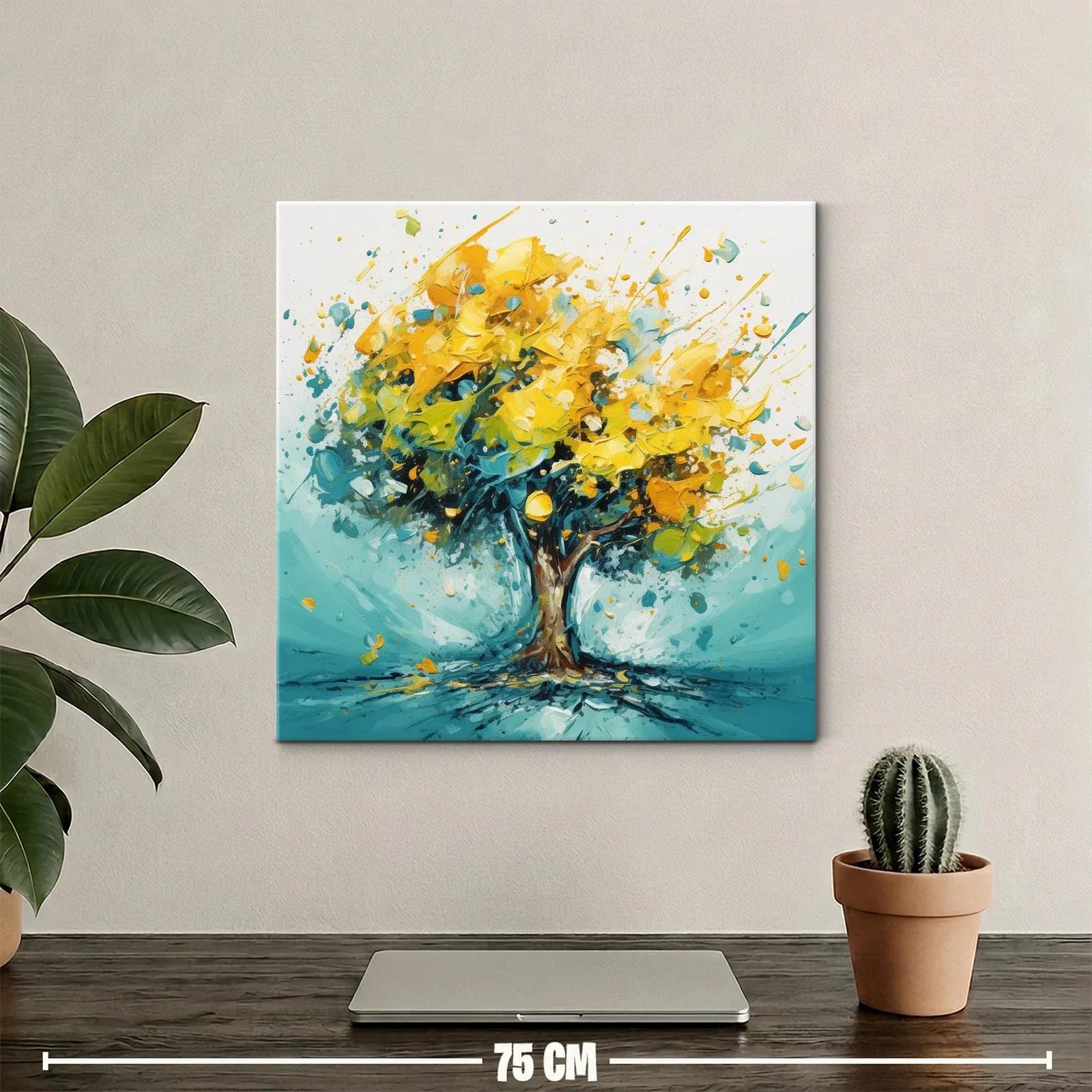 Árbol vibrante en tonos amarillos y azules — miniatura 2