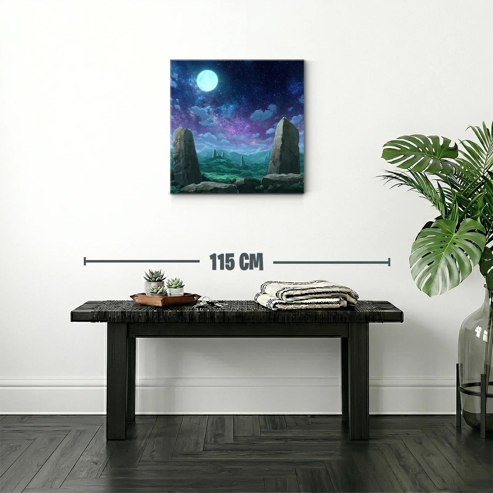 Paisaje nocturno con piedras monolíticas y cielo estrellado — miniatura 2