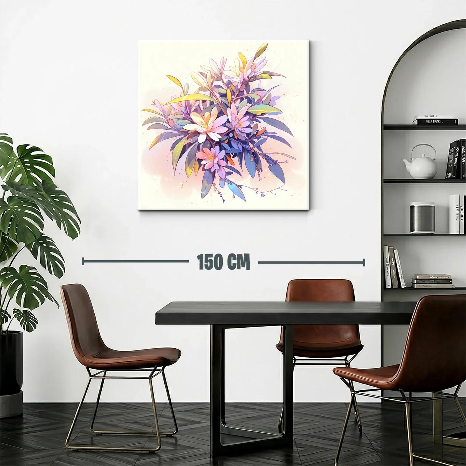 Cuadro floral con tonos suaves y delicados detalles en pastel — miniatura 2