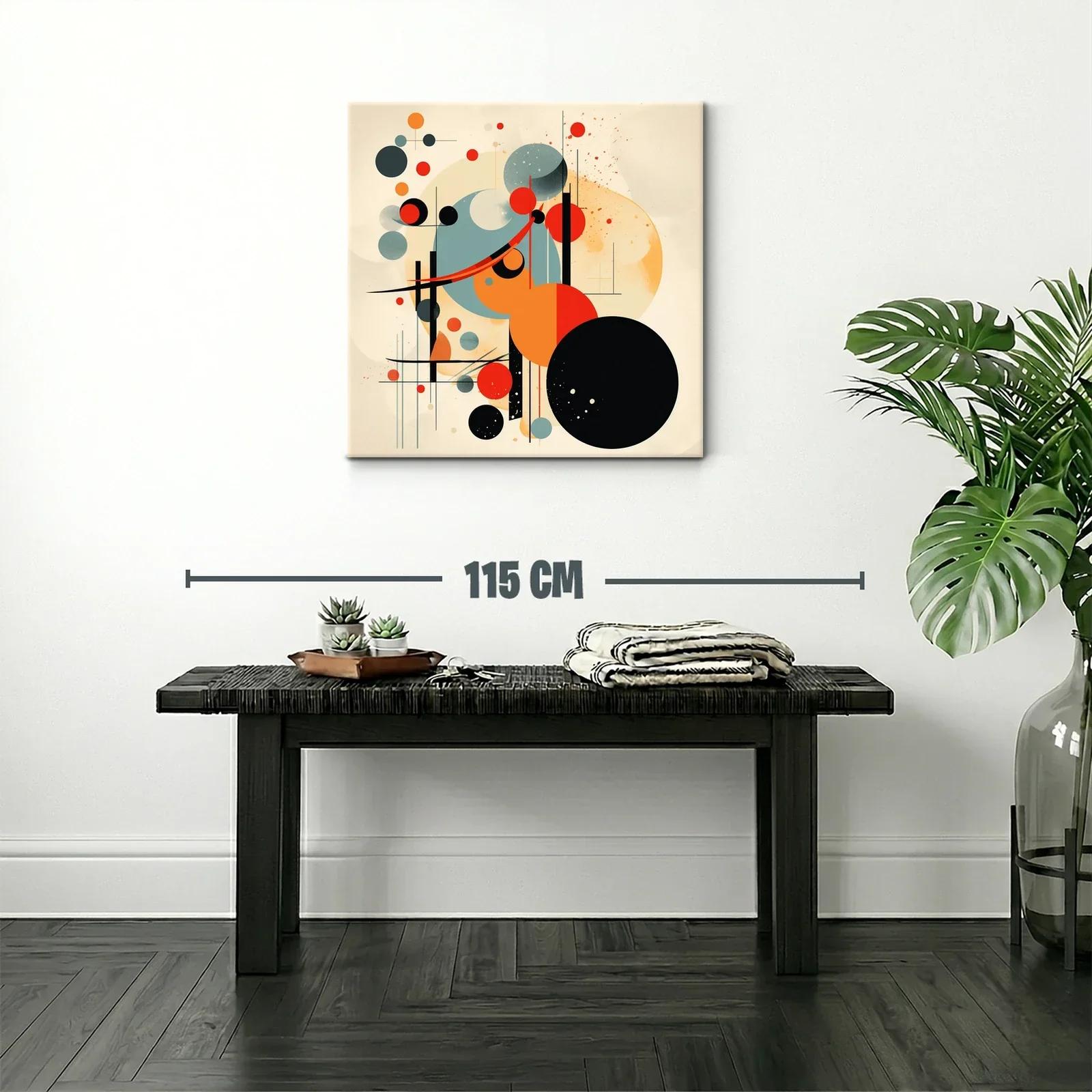 Composición abstracta con círculos naranjas y negros impactantes — miniatura 2